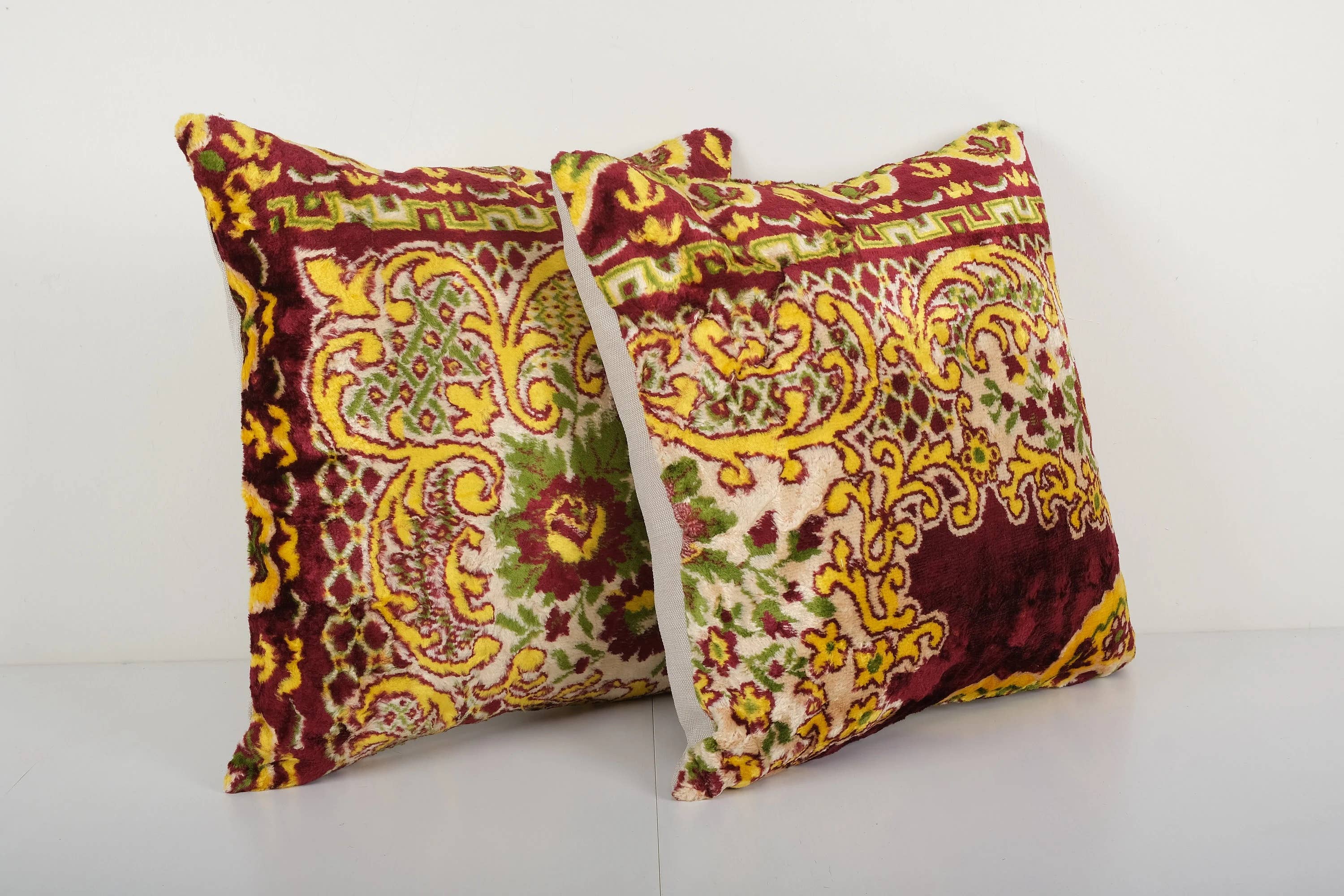 Silk Ikat Velvet Pillow Cover Set of 2 | 20'' x 20''