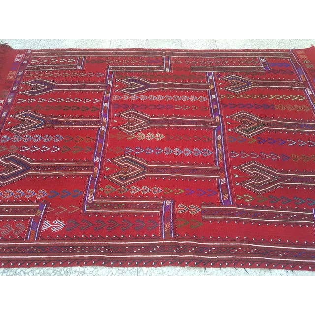 Vintage Turkish Karapinar Kilim Rug 5'8'' x 8'2''