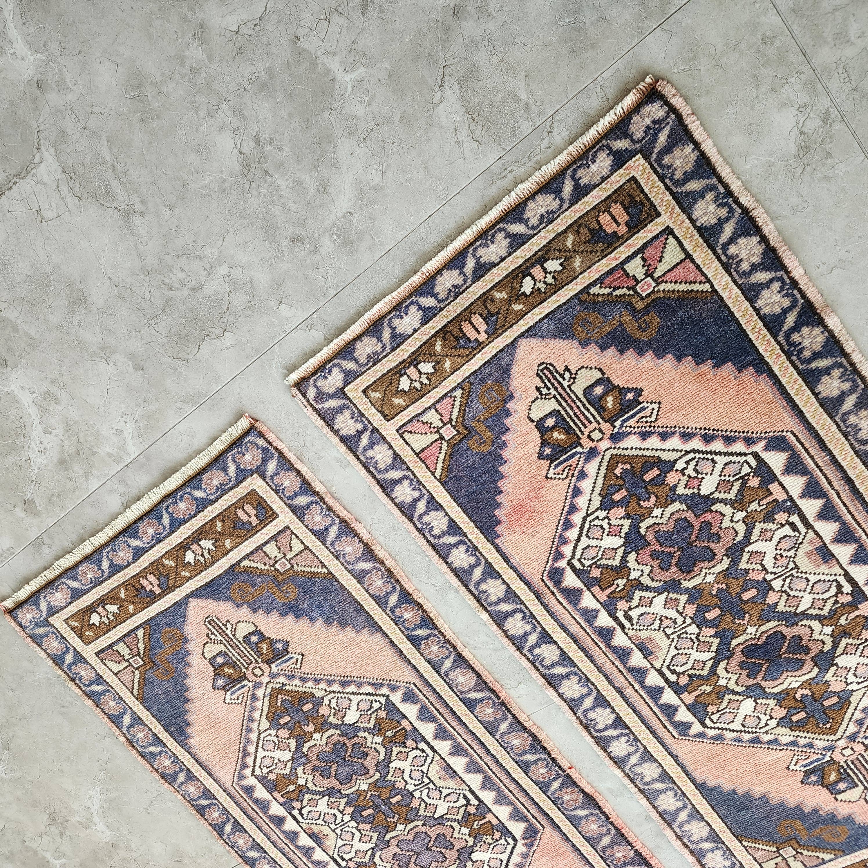 Vintage Turkish Yastik Rugs Set of 2 | 21'' x 41''