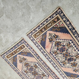 Vintage Turkish Yastik Rugs Set of 2 | 21'' x 41''