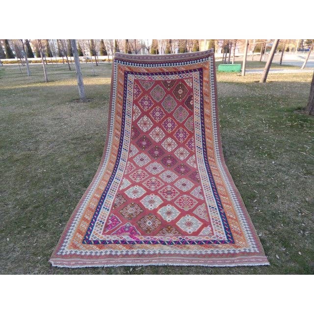 Vintage Turkish Anatolian Kilim Rug 5'1'' x 9'8''