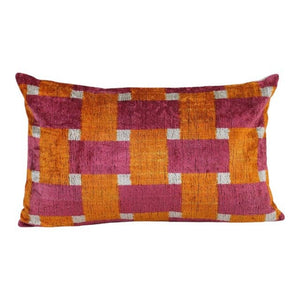 Silk Ikat Velvet Pillow Cover | 16'' x 24''