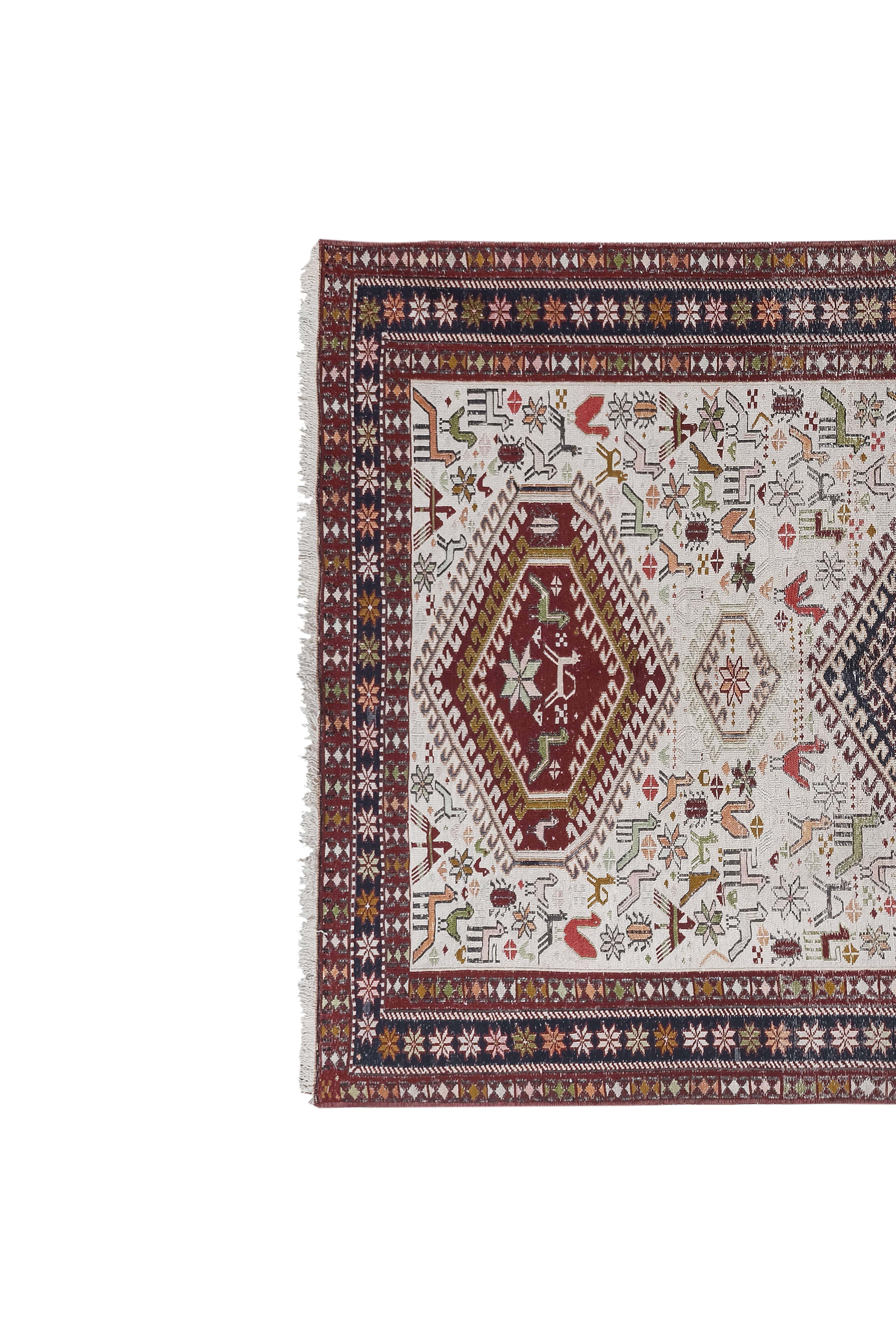 Vintage Turkish Soumac Kilim Rug 3'6'' x 6'1''