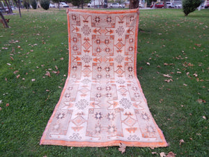 Vintage Turkish Tashpinar Oushak Rug 4'2'' x 8'6''