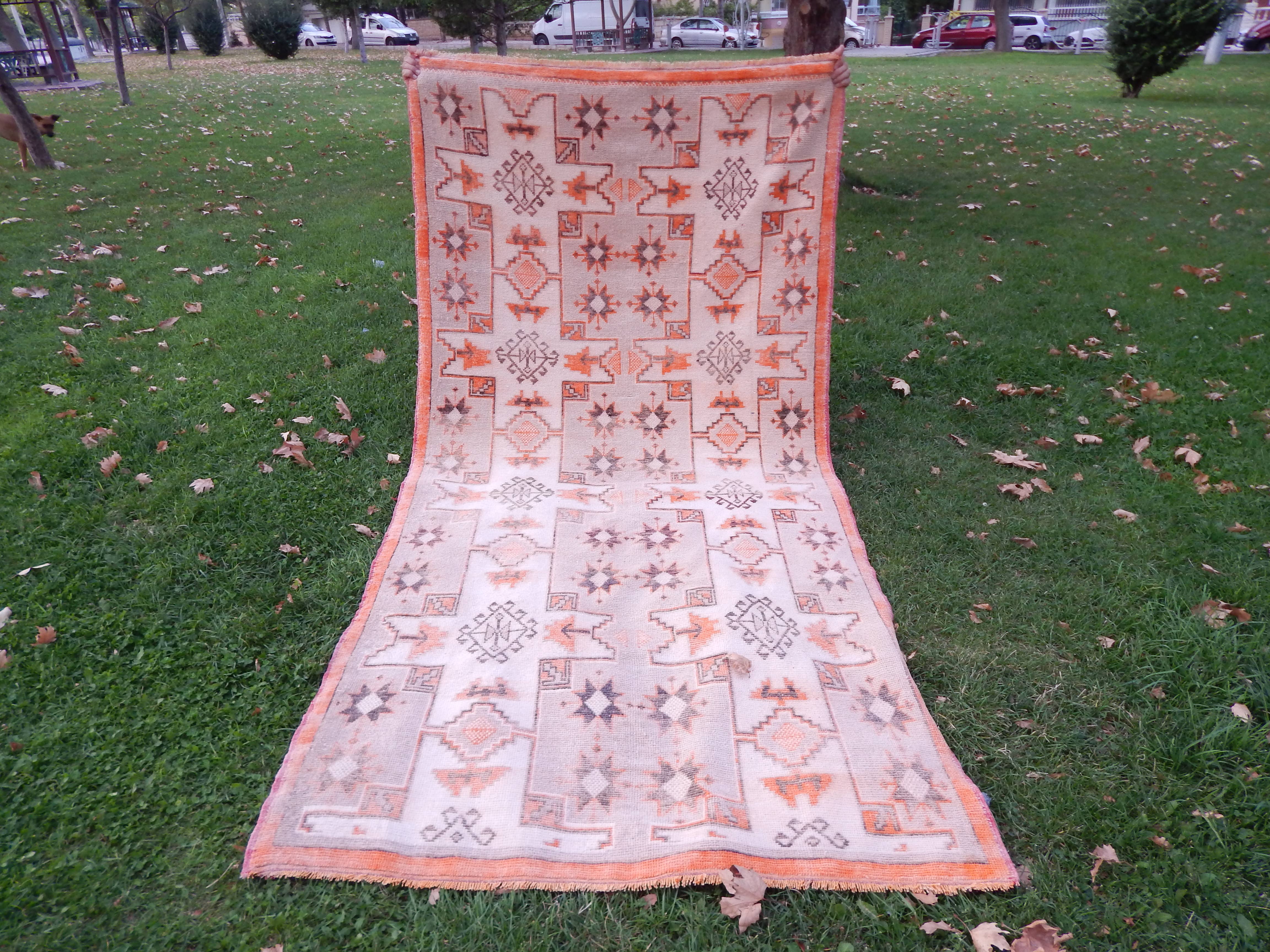 Vintage Turkish Tashpinar Oushak Rug 4'2'' x 8'6''
