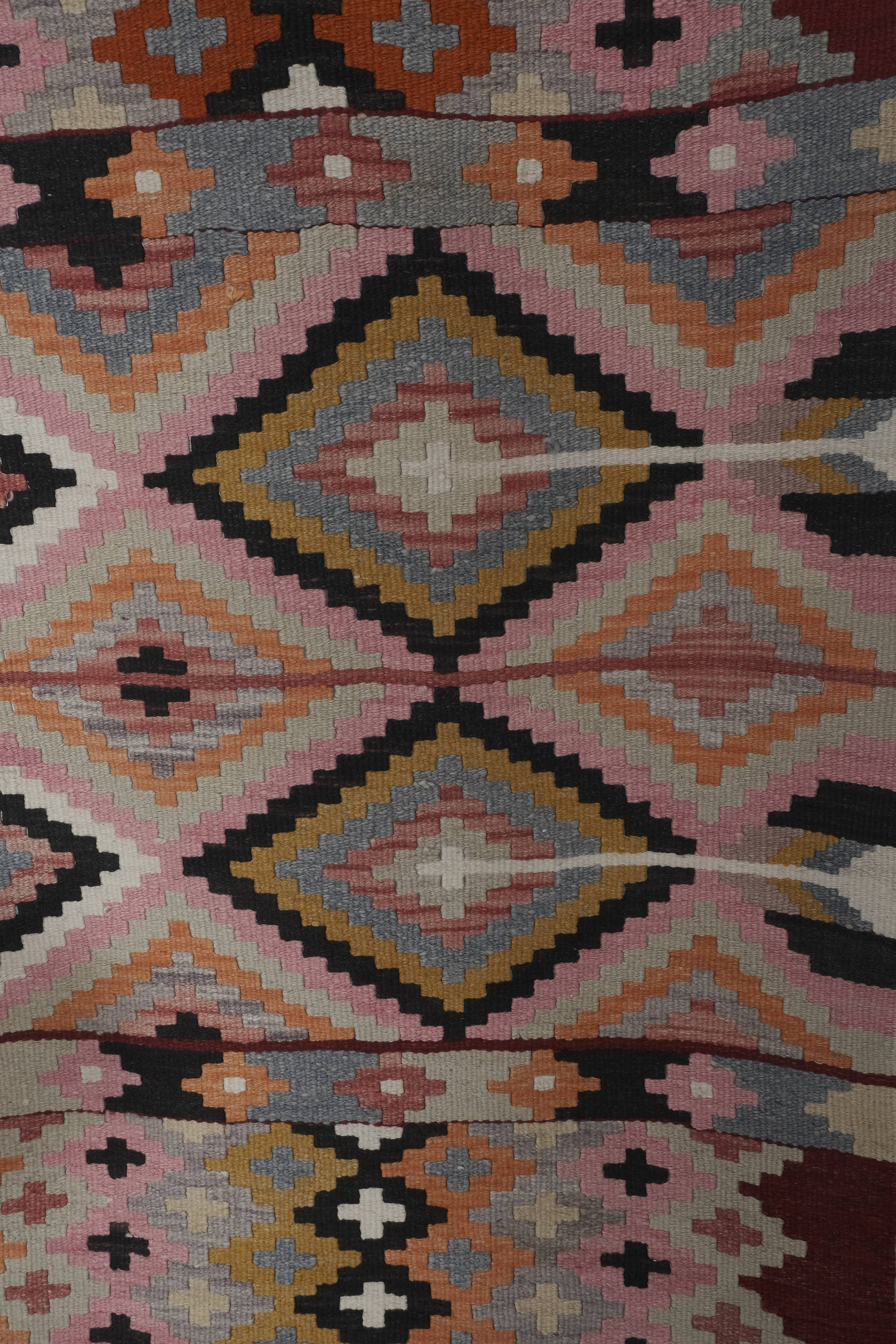Vintage Turkish Kilim Runner 2'7'' x 13'11''