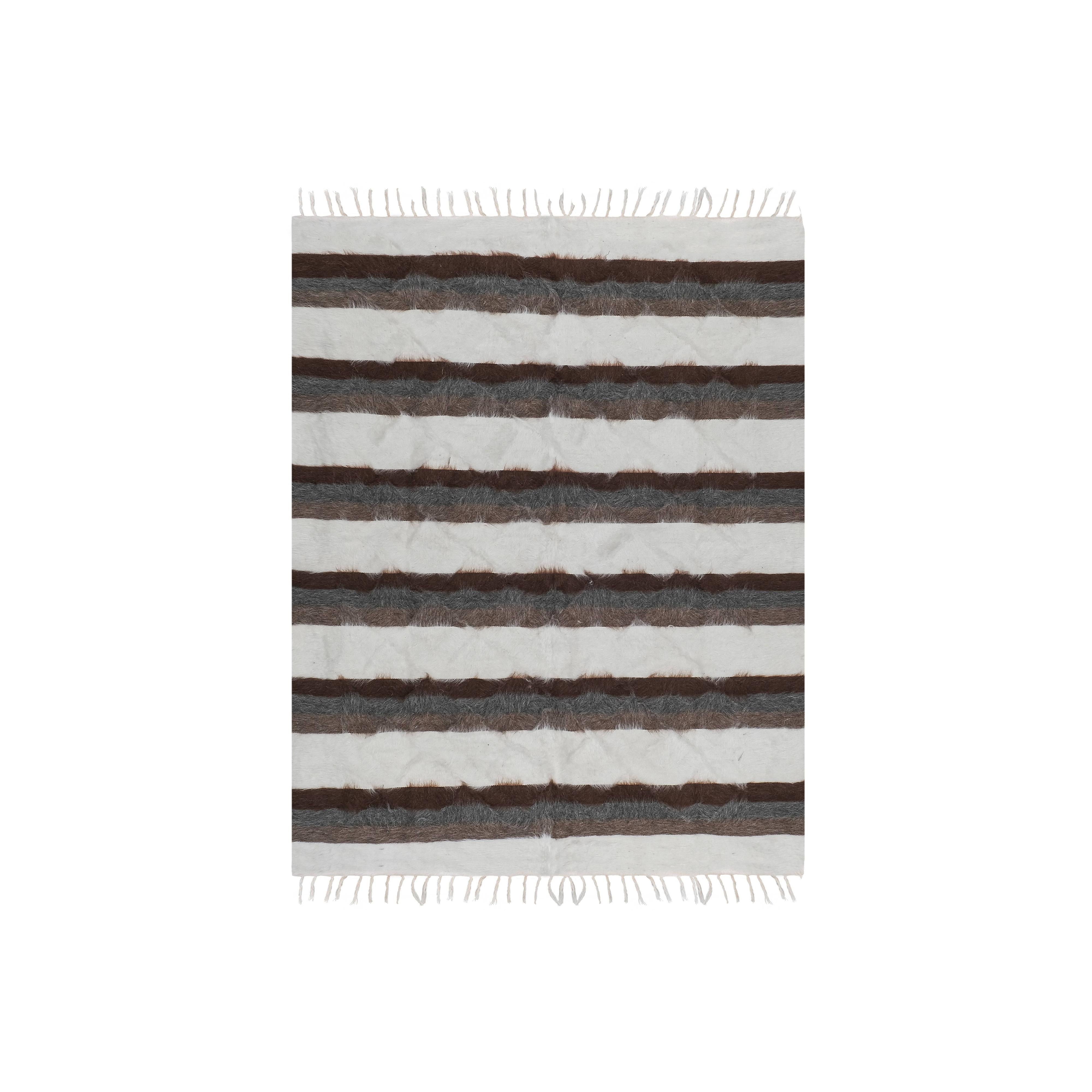 Handwoven Siirt Wool Blanket 5'3'' x 6'11''