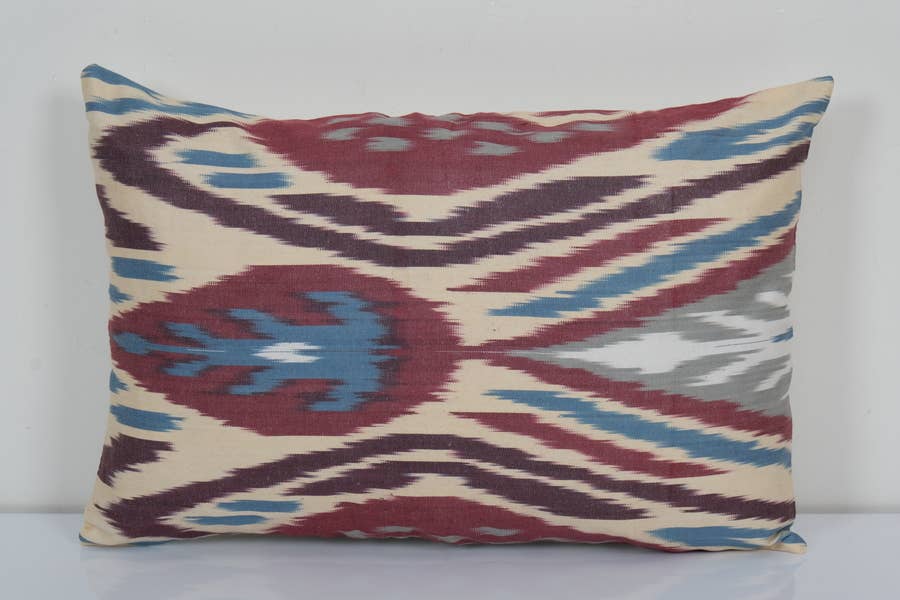 Silk Ikat Velvet Pillow Cover | 12'' x 18''