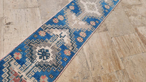 Vintage Turkish Anatolian Oushak Runner 1'9'' x 6'9''