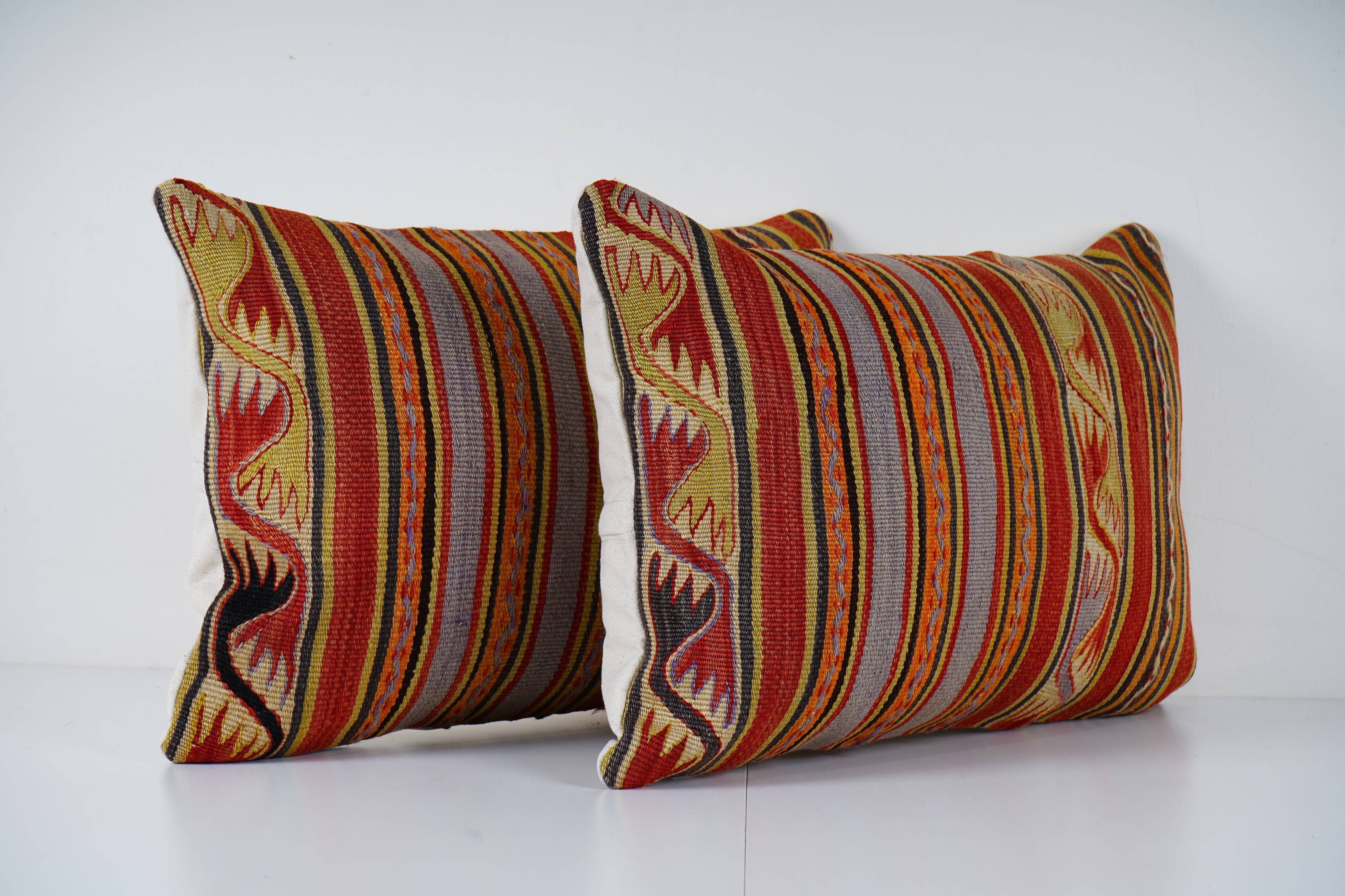 Kilim Pillow Cover Set of 2 | 16'' x 24''