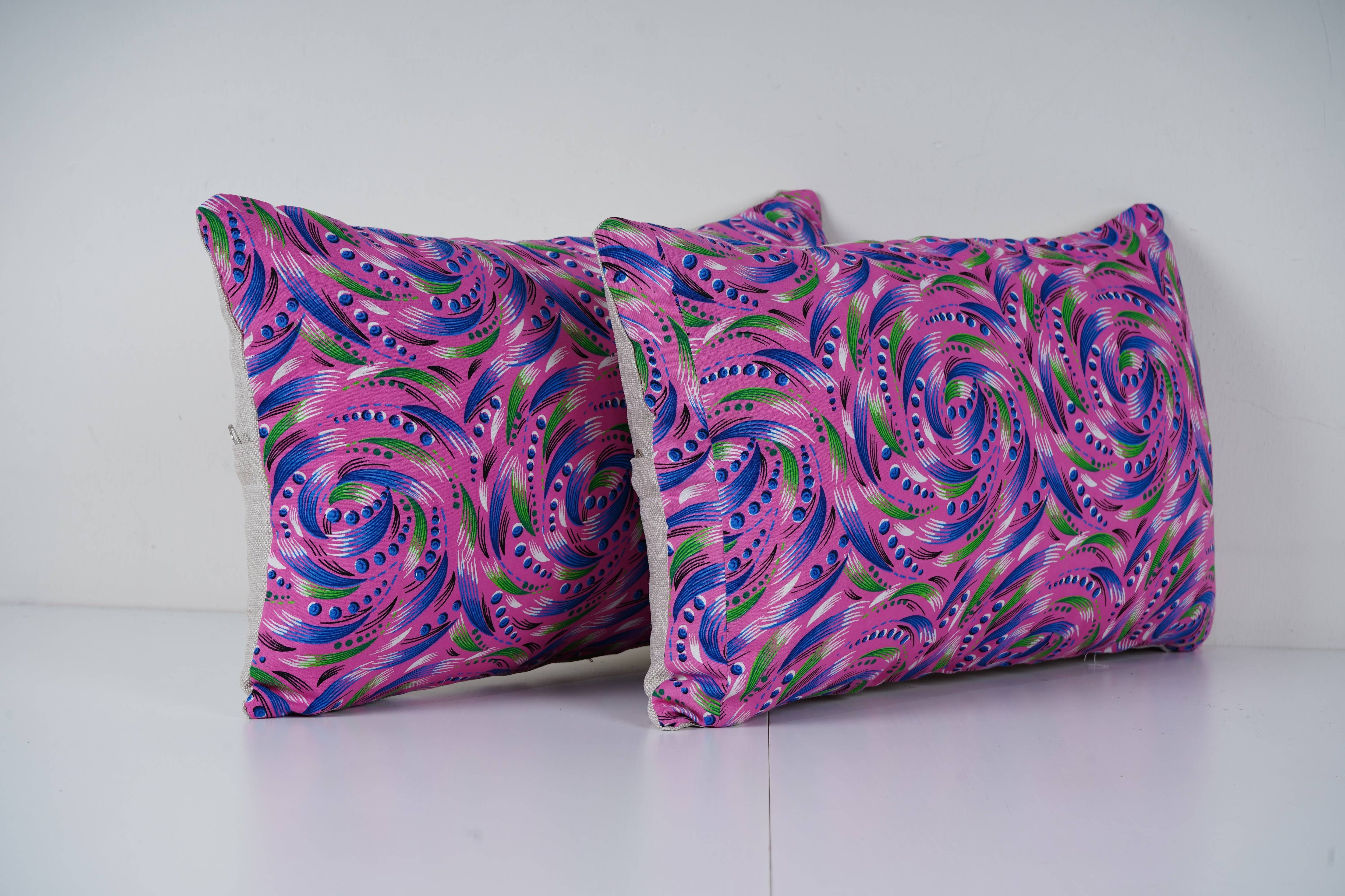 Uzbek Roller Printed Pillow Cover Set of 2 | 11'' x 19''