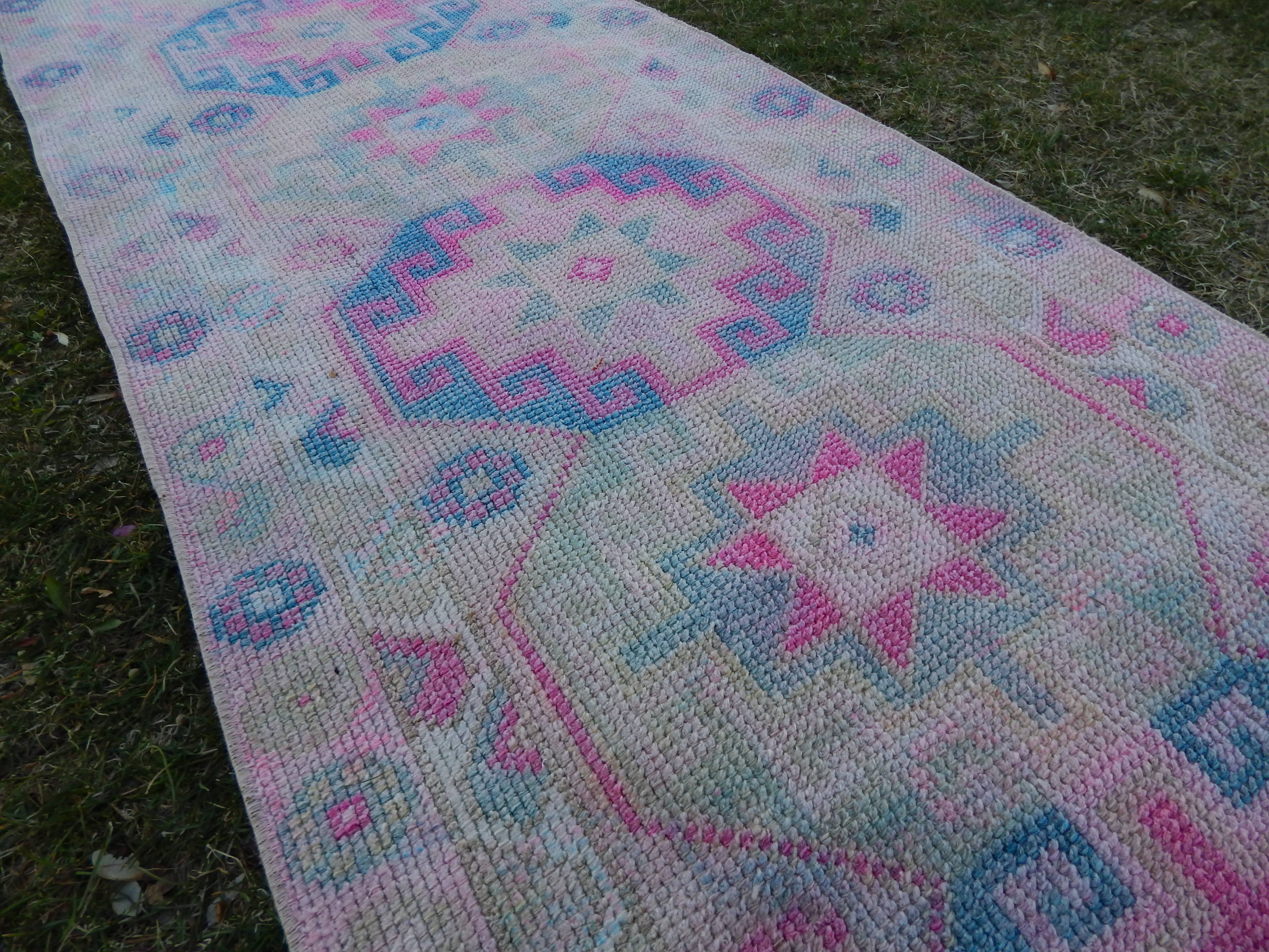 Vintage Turkish Kilim Runner 2'7'' x 11'11''