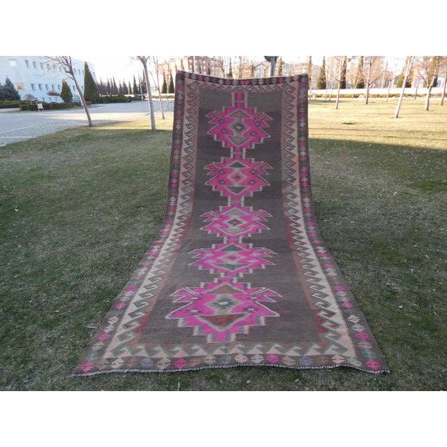 Vintage Turkish Kilim Runner 4'11'' x 10'10''