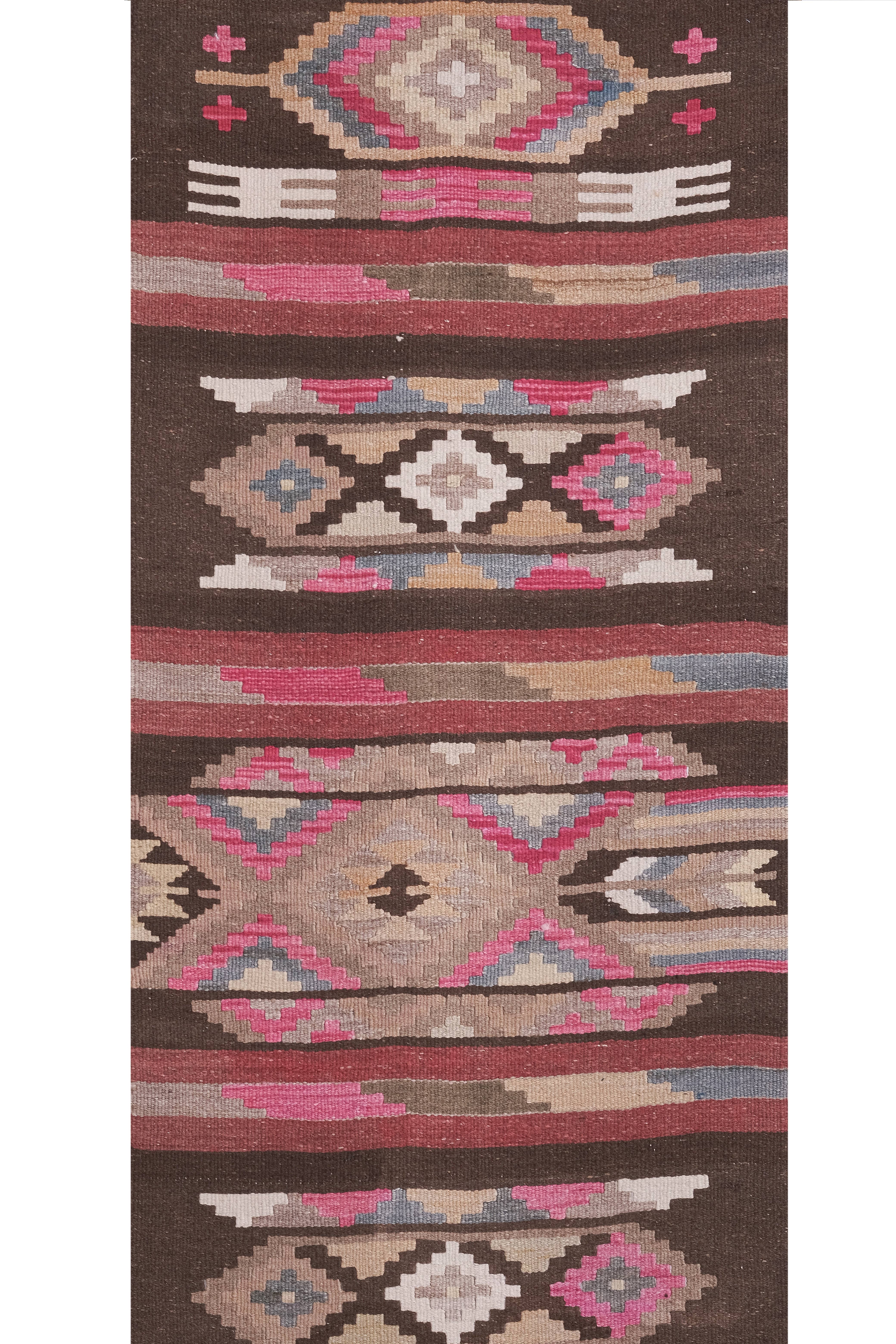 Vintage Turkish Kilim Runner 2'6'' x 20'6''