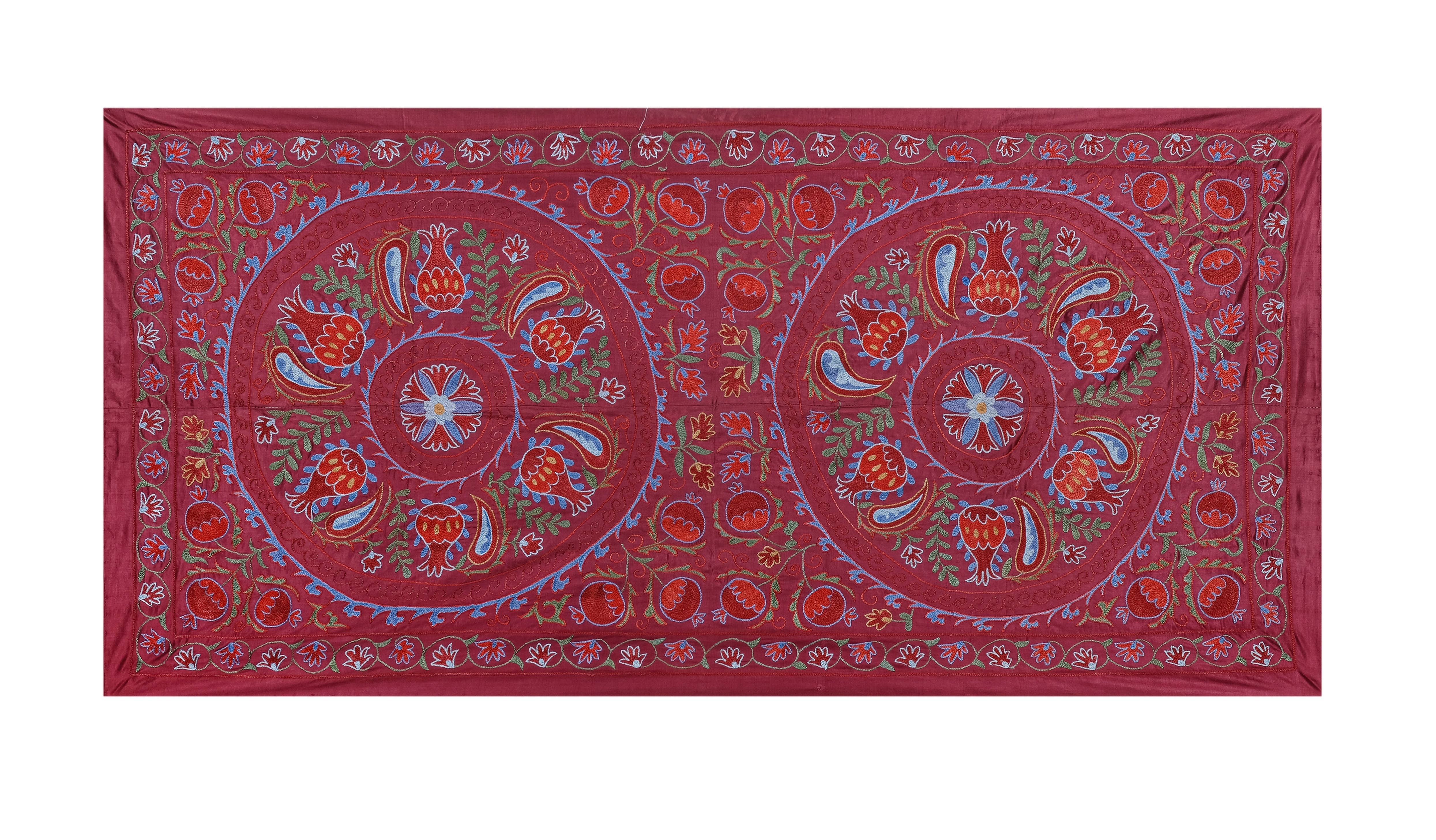 Silk Suzani Wall Hanging & Bedspread | 3'1'' x 6'2''