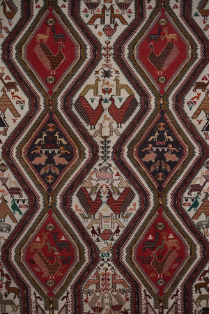 Vintage Turkish Soumac Kilim Rug 6'2'' x 9'5''