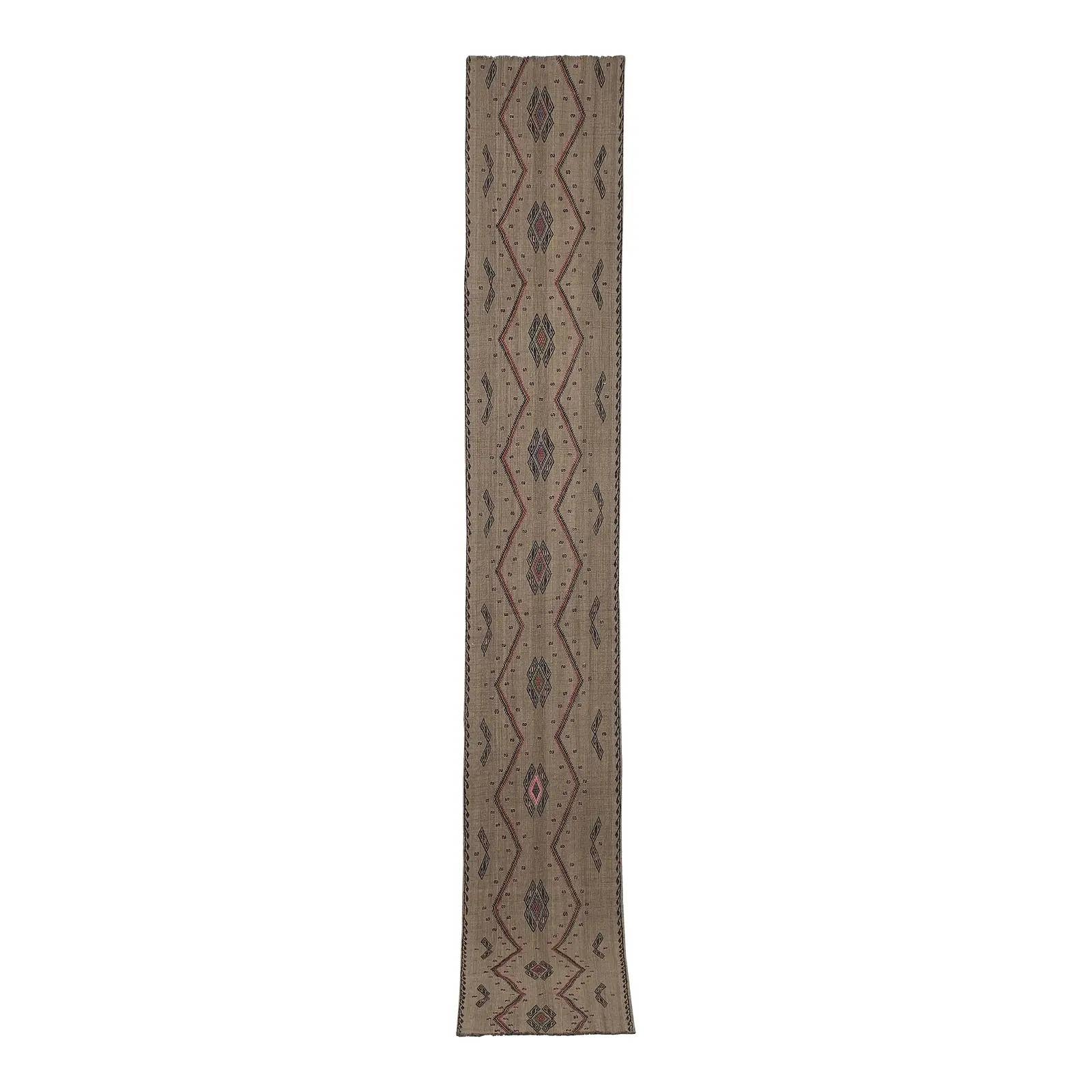 Vintage Turkish Kilim Runner 1'8'' x 12'3''