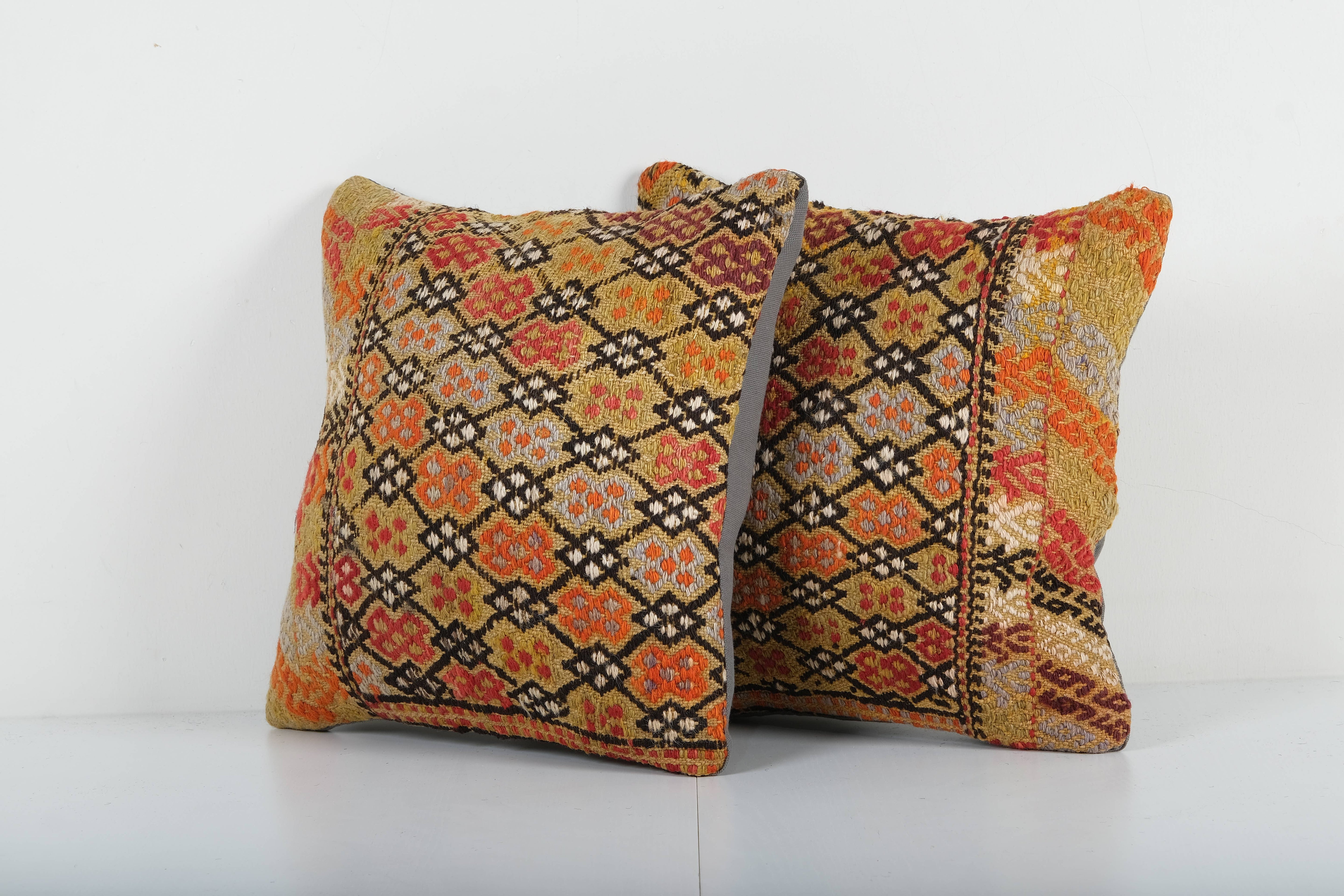 Kilim Pillow Cover Set of 2 | 16'' x 16''