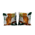 Tiger Silk Ikat Velvet Pillow Cover Set of 2 | 16'' x 16''