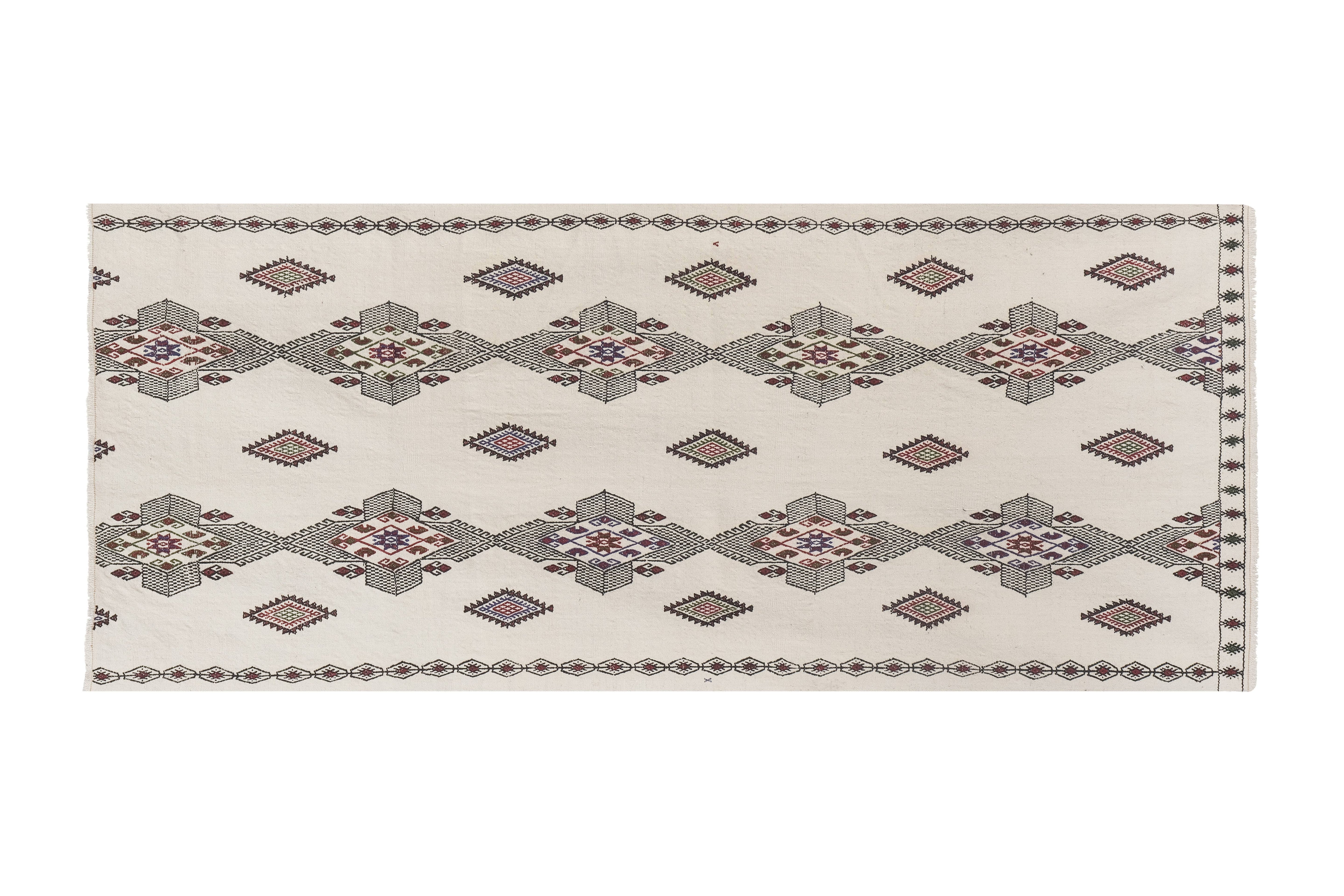Vintage Turkish Kilim Runner 3' x 6'11''