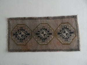 Vintage Turkish Konya Rug 17'' x 35''