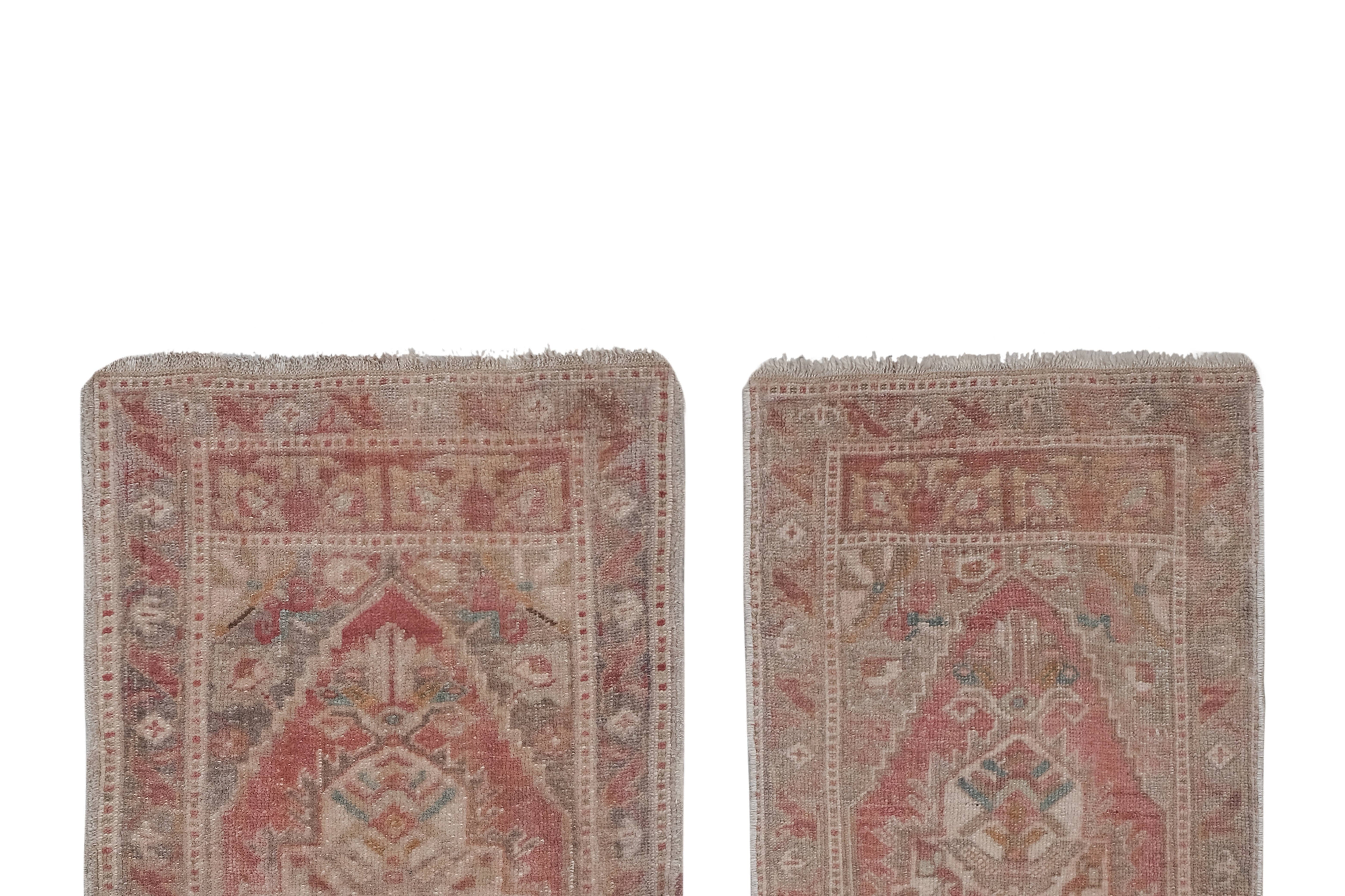 Vintage Oushak Yastik Rugs Set of 2 | 22'' x 41''