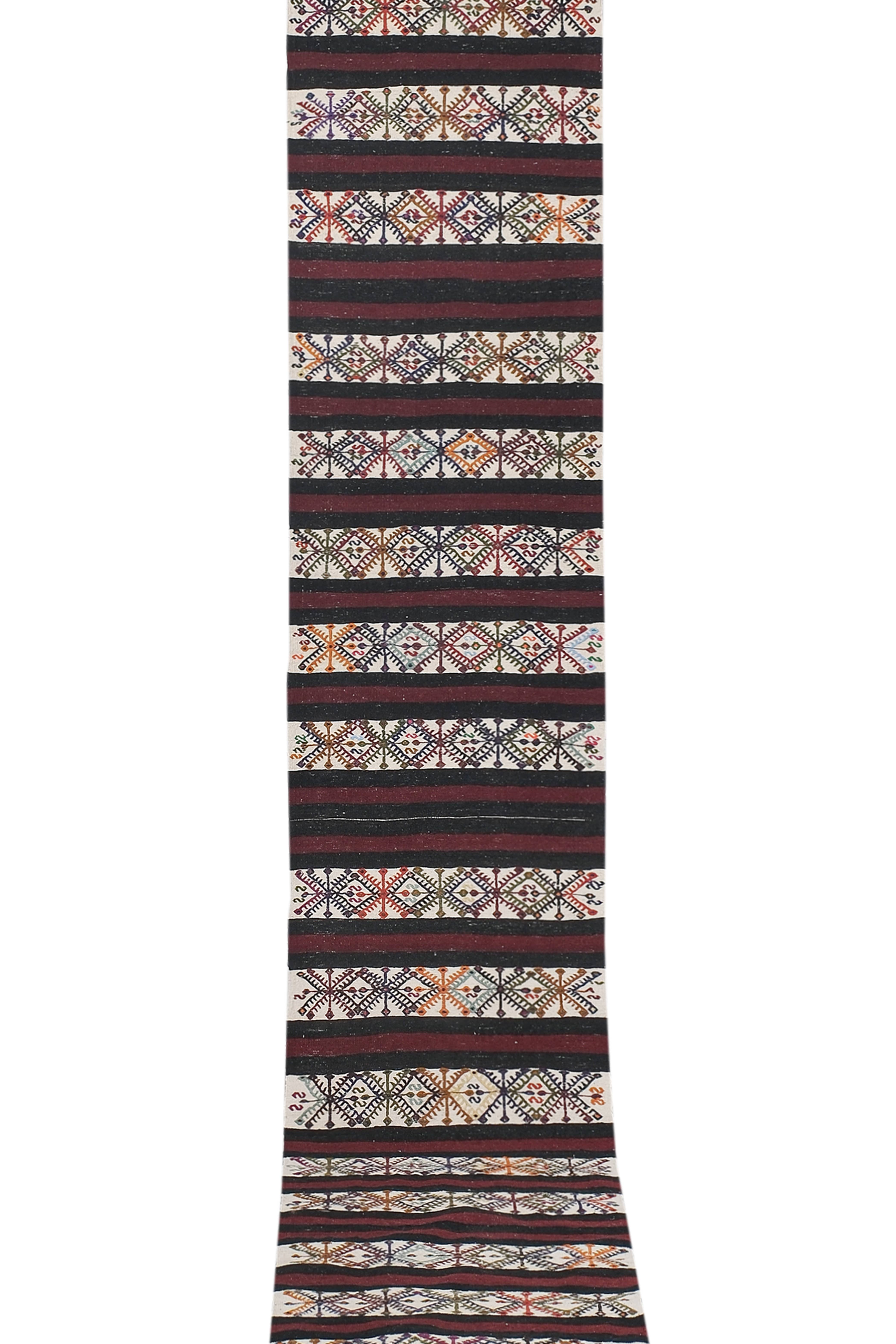 Vintage Turkish Kilim Runner 2'2'' x 15'2''