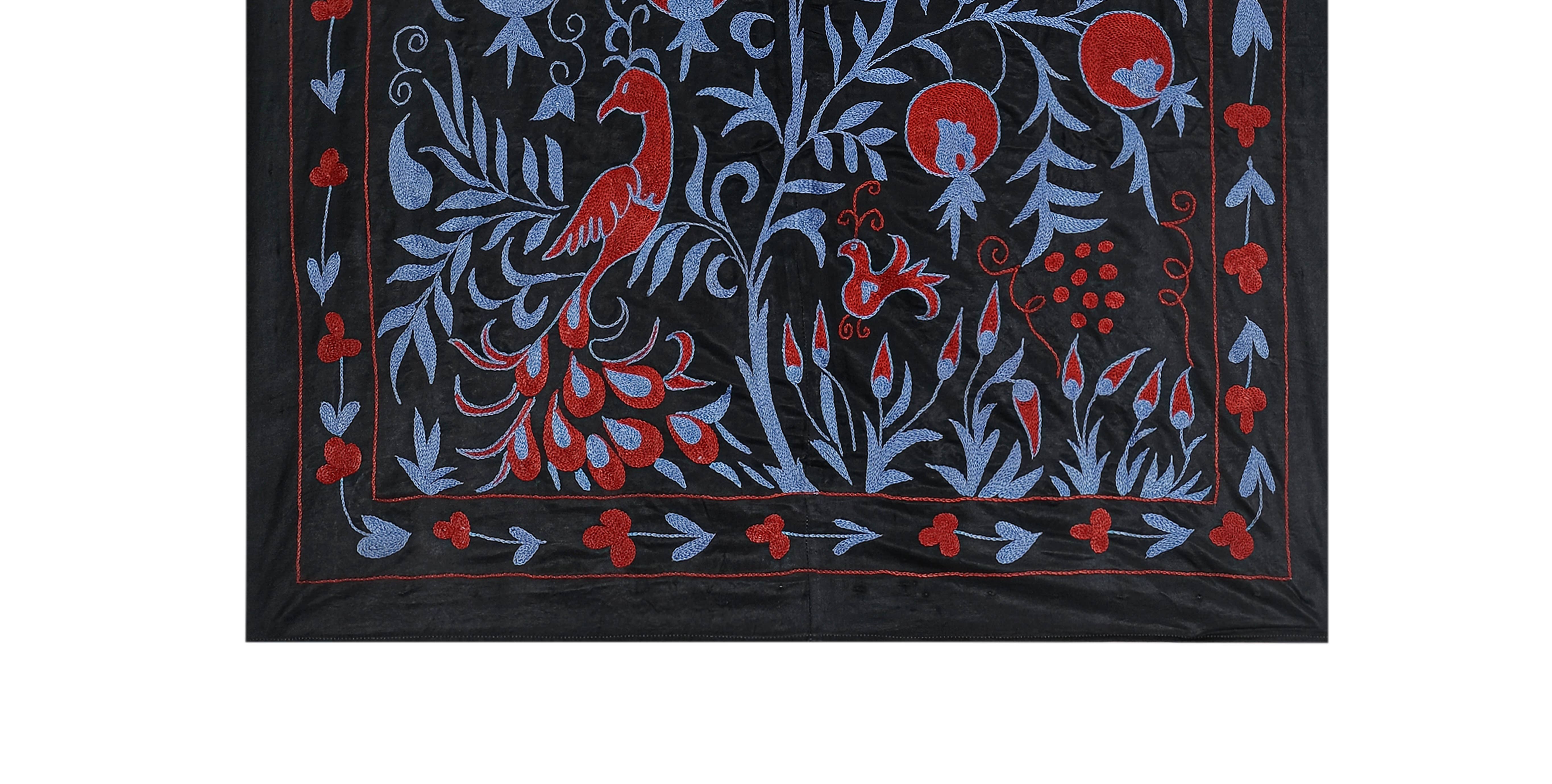 Silk Suzani Wall Hanging & Bedspread 3'4'' x 6'2''