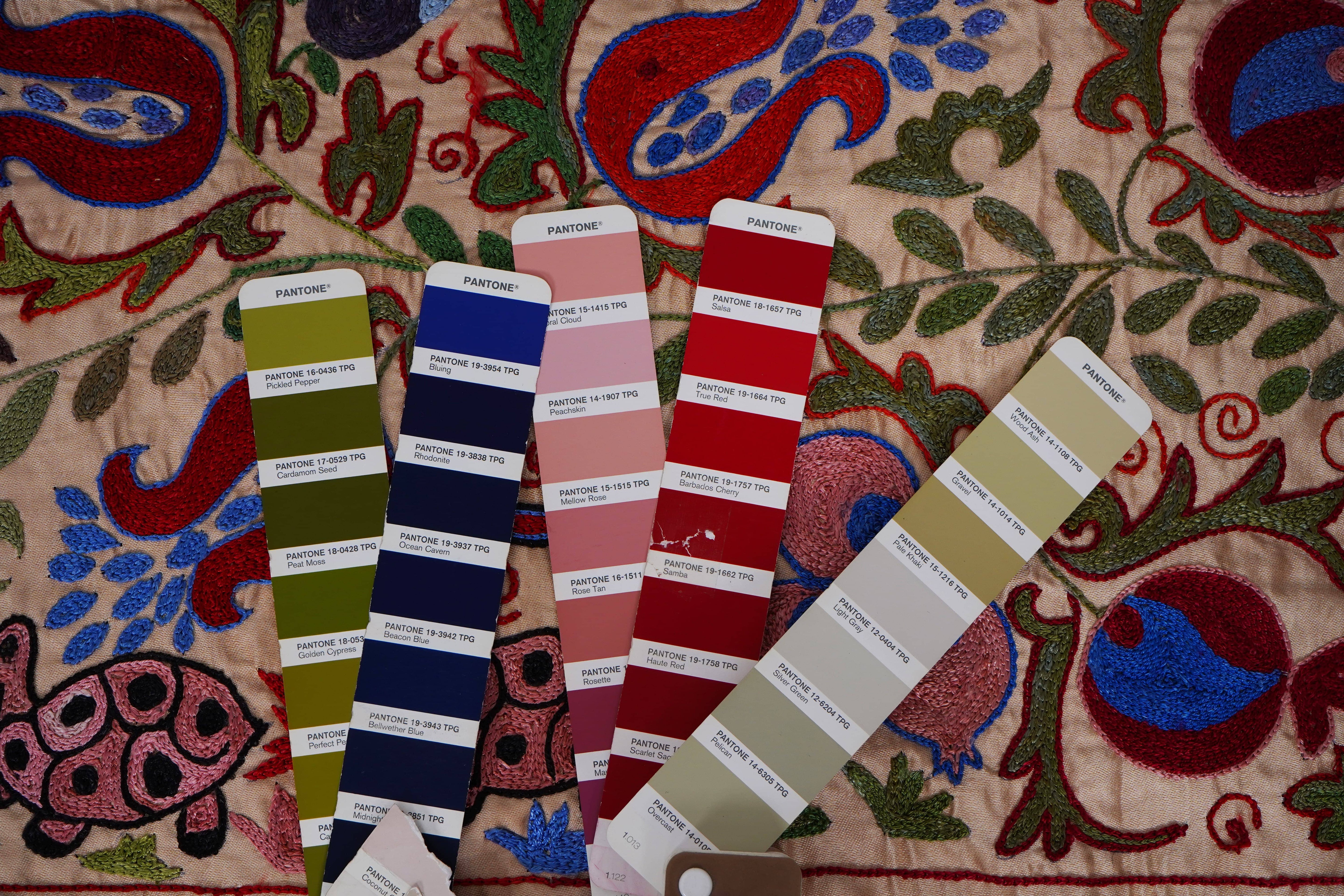Hand-Embroidered Suzani Table Runner 1'8'' x 6'3''