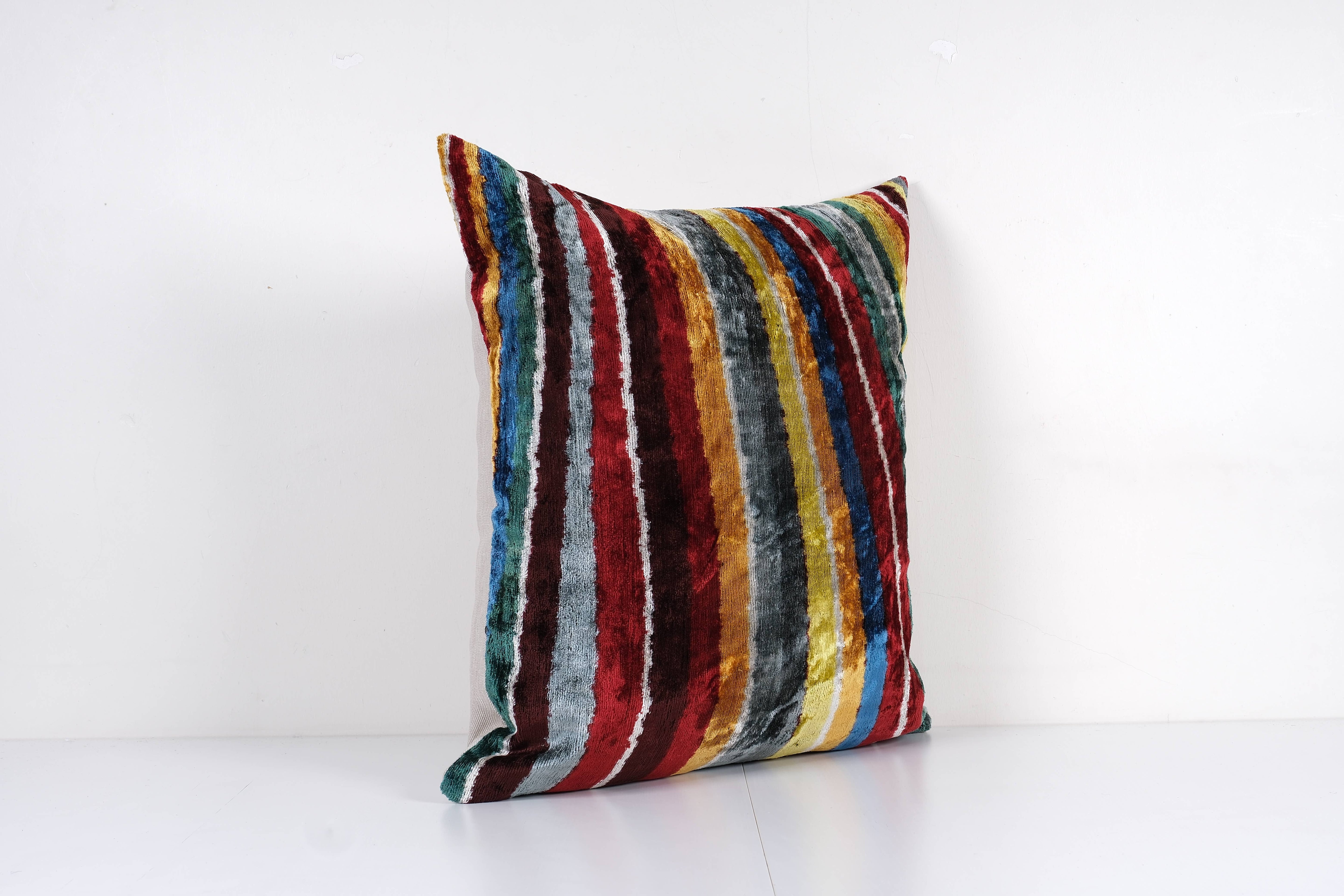 Silk Ikat Velvet Pillow Cover | 22'' x 23''