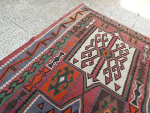 Vintage Caucasian Kilim Rug 5'9'' x 10'6''