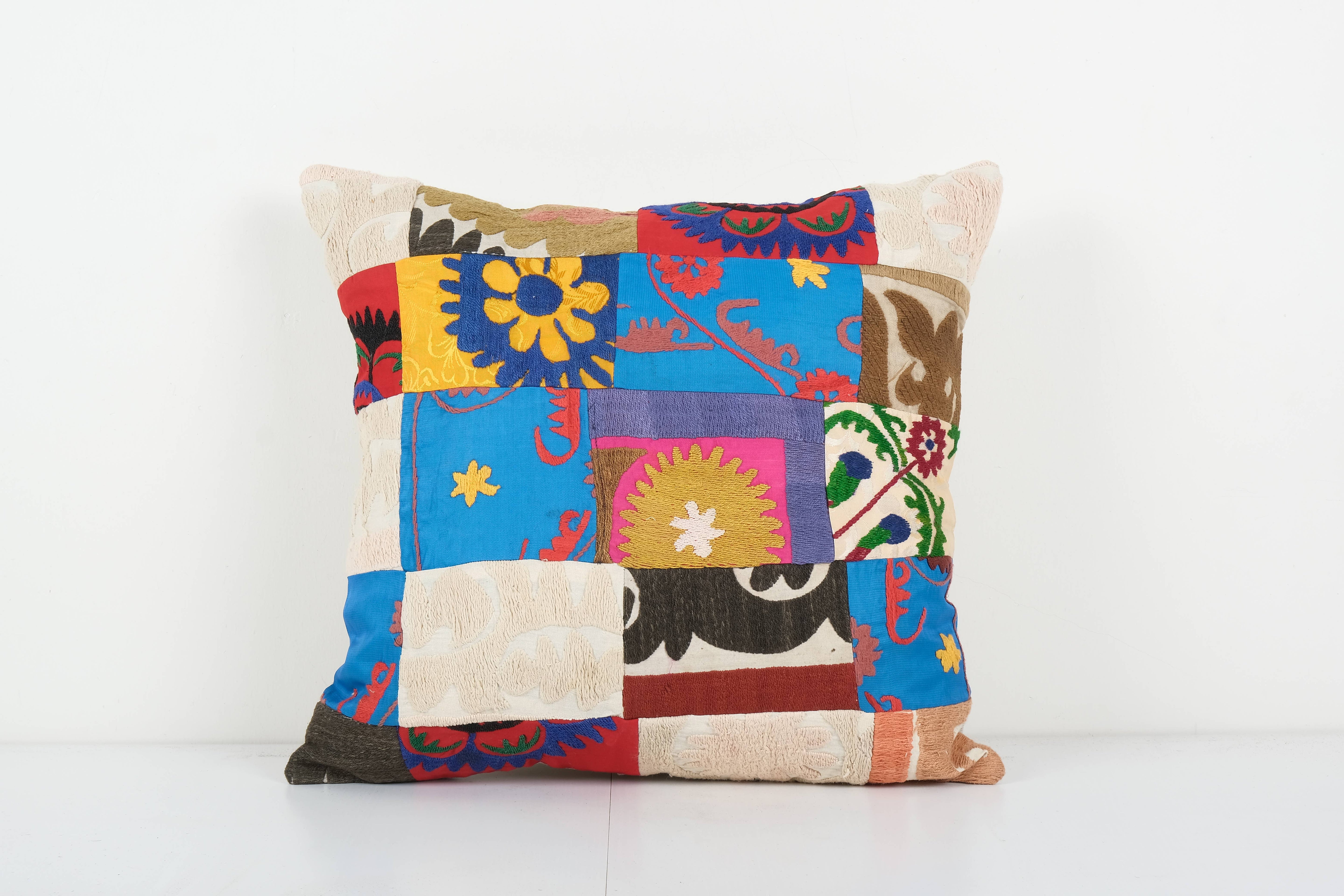 Suzani Patchwork Pillow Cover | 18'' x 19''