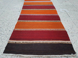 Vintage Turkish Kilim Runner 2'3'' x 8'8''