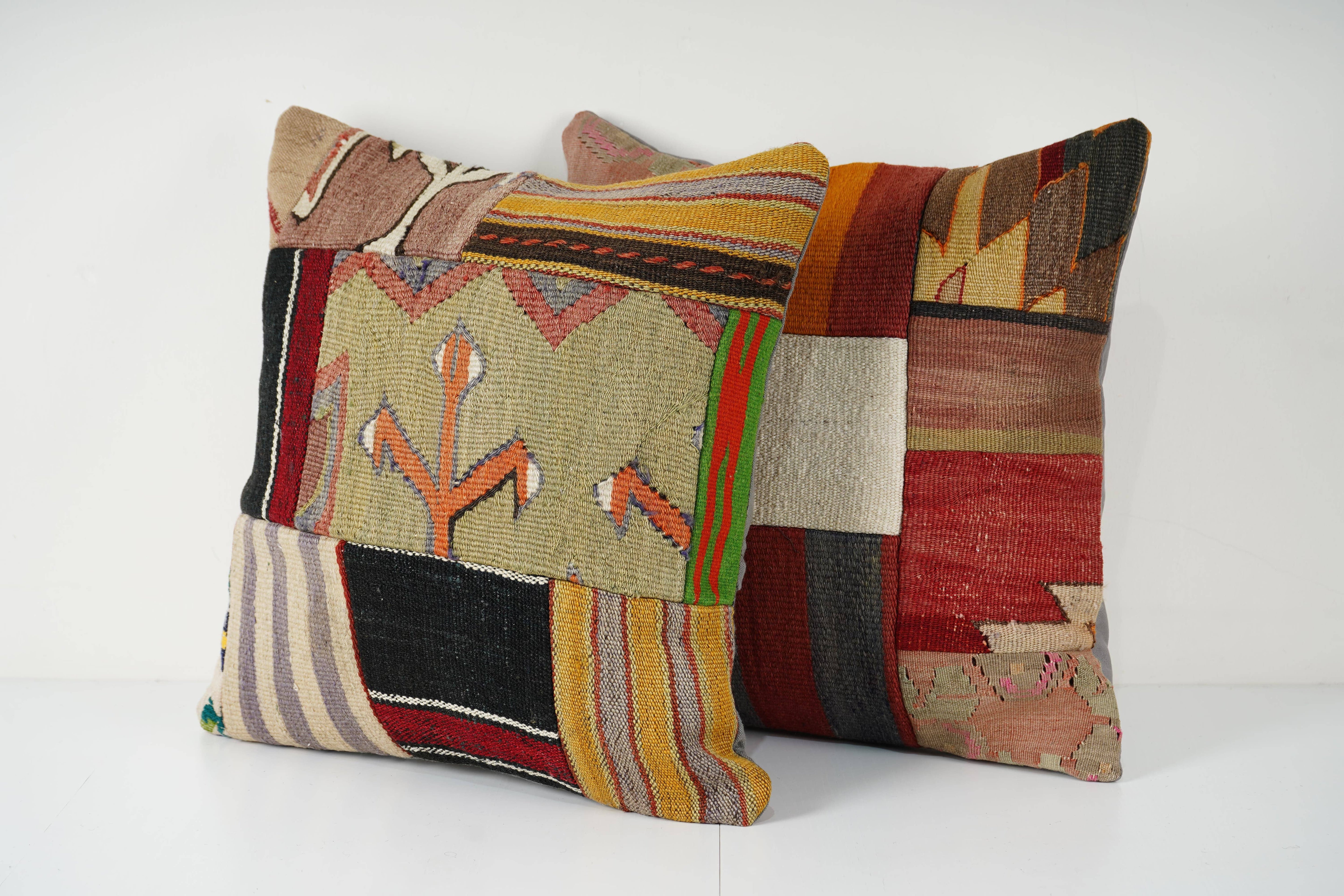 Kilim Patchwork Pillow Cover Set of 2 | 20'' x 20''