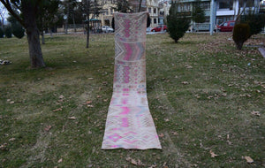 Vintage Turkish Kilim Runner 2'4'' x 12'6''