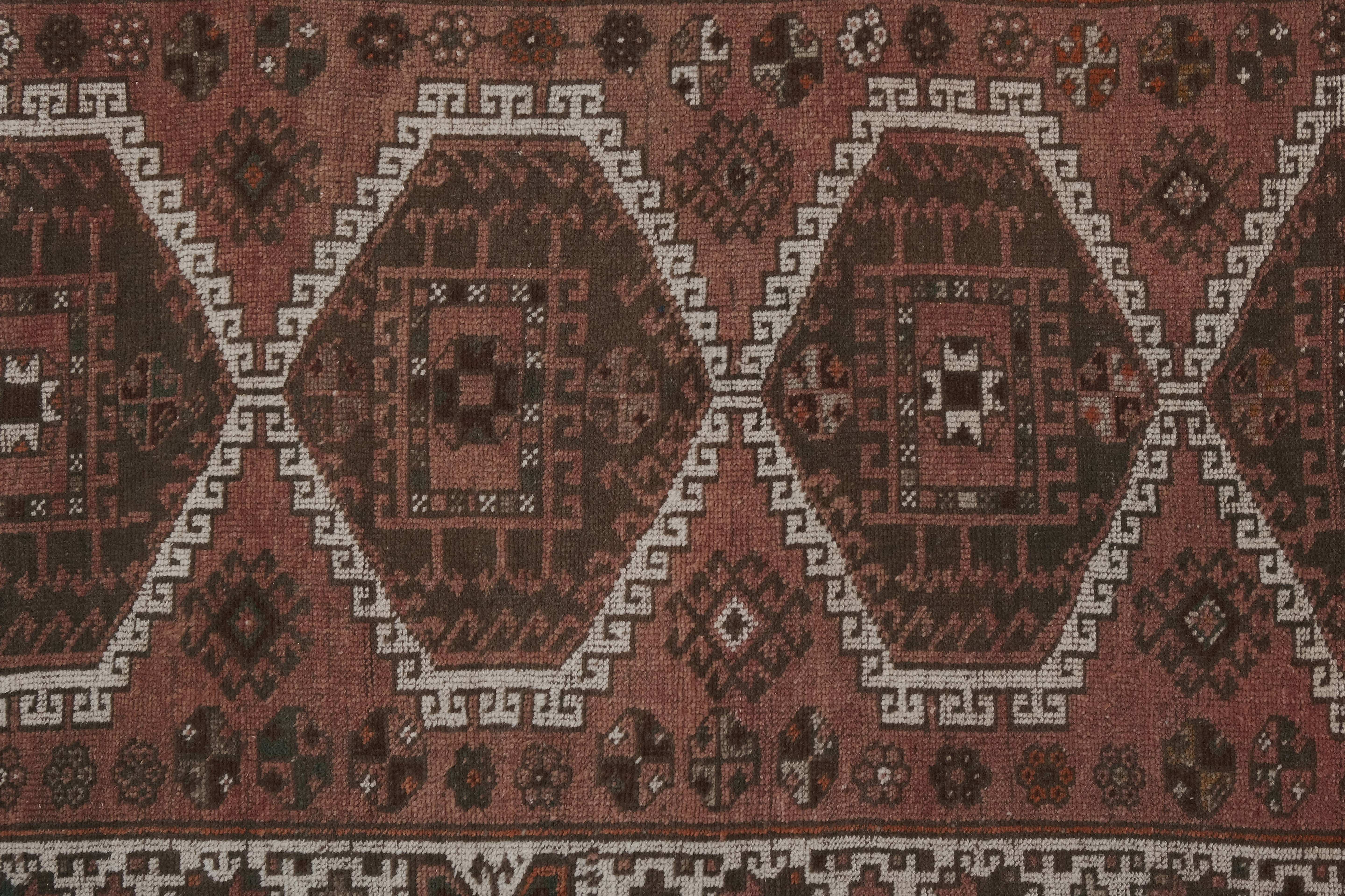 Vintage Kurdish Runner Rug 4'4'' x 8'7''