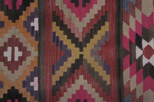 Vintage Turkish Kilim Runner 2'6'' x 24'3''