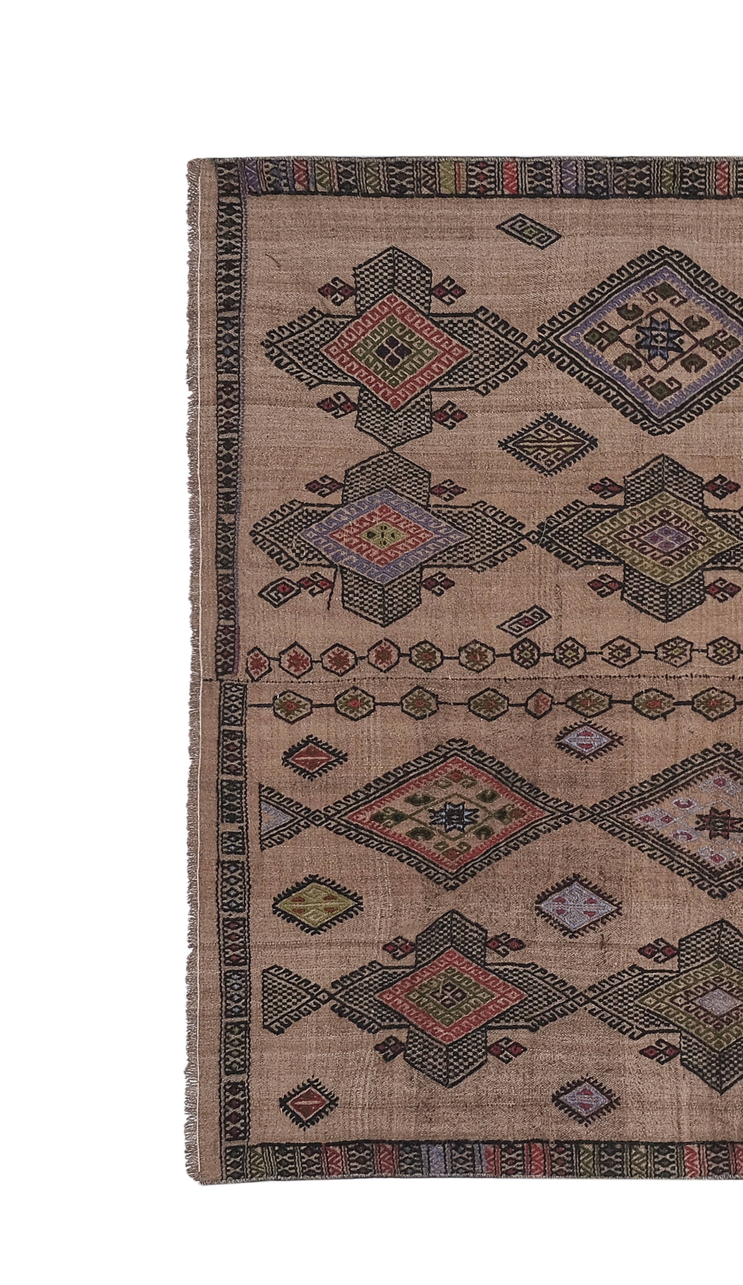 Vintage Turkish Kilim Rug 4'10'' x 9'9''