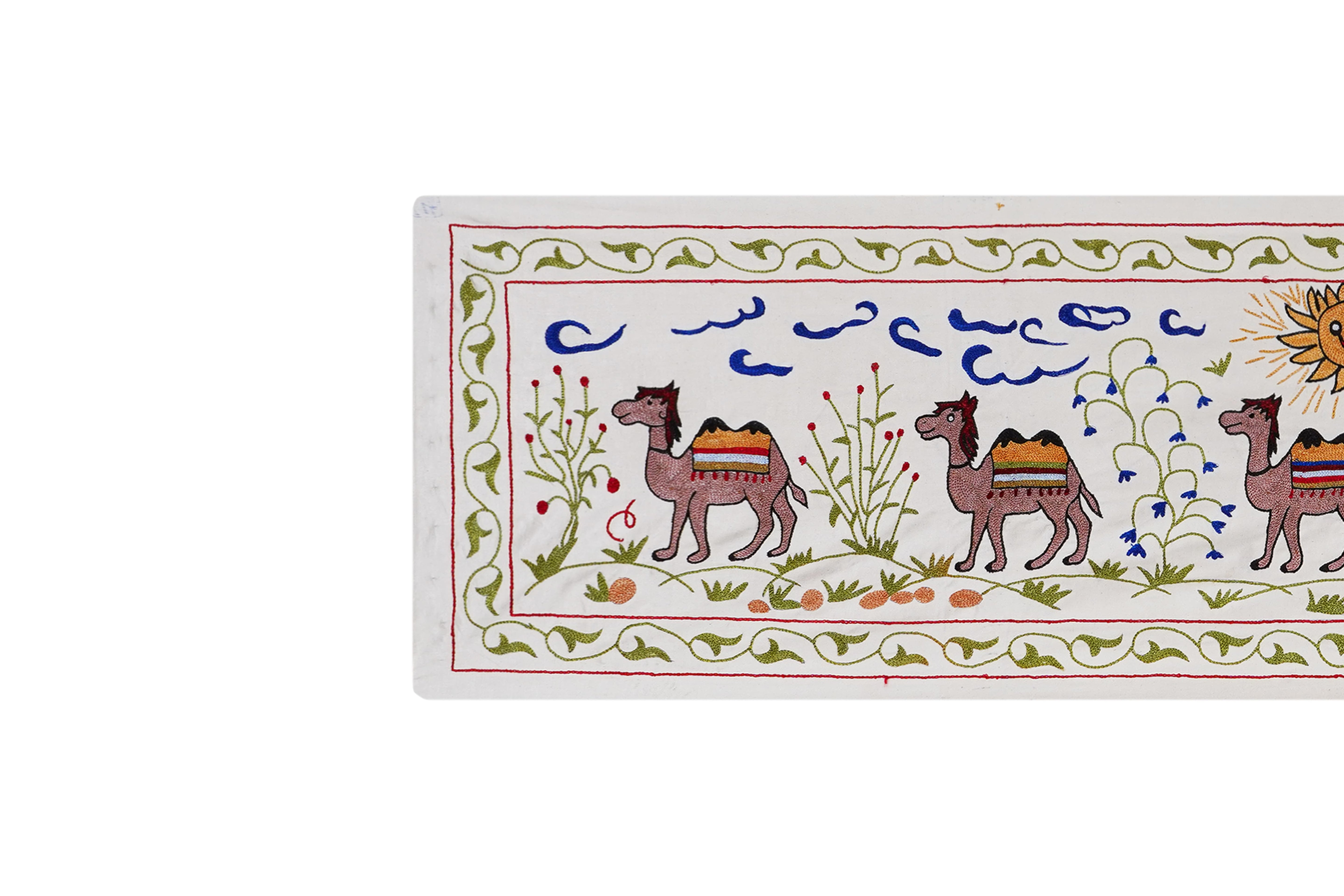 Camel Silk Suzani Wall Hanging & Bedspread 1'8'' x 6'3''