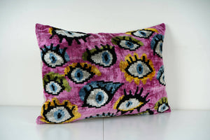 Silk Ikat Velvet Pillow Cover | 16'' x 24''