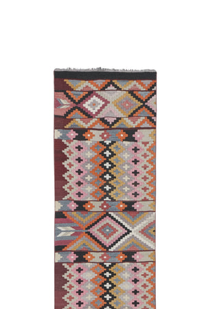 Vintage Turkish Kilim Runner 2'6'' x 14'7''