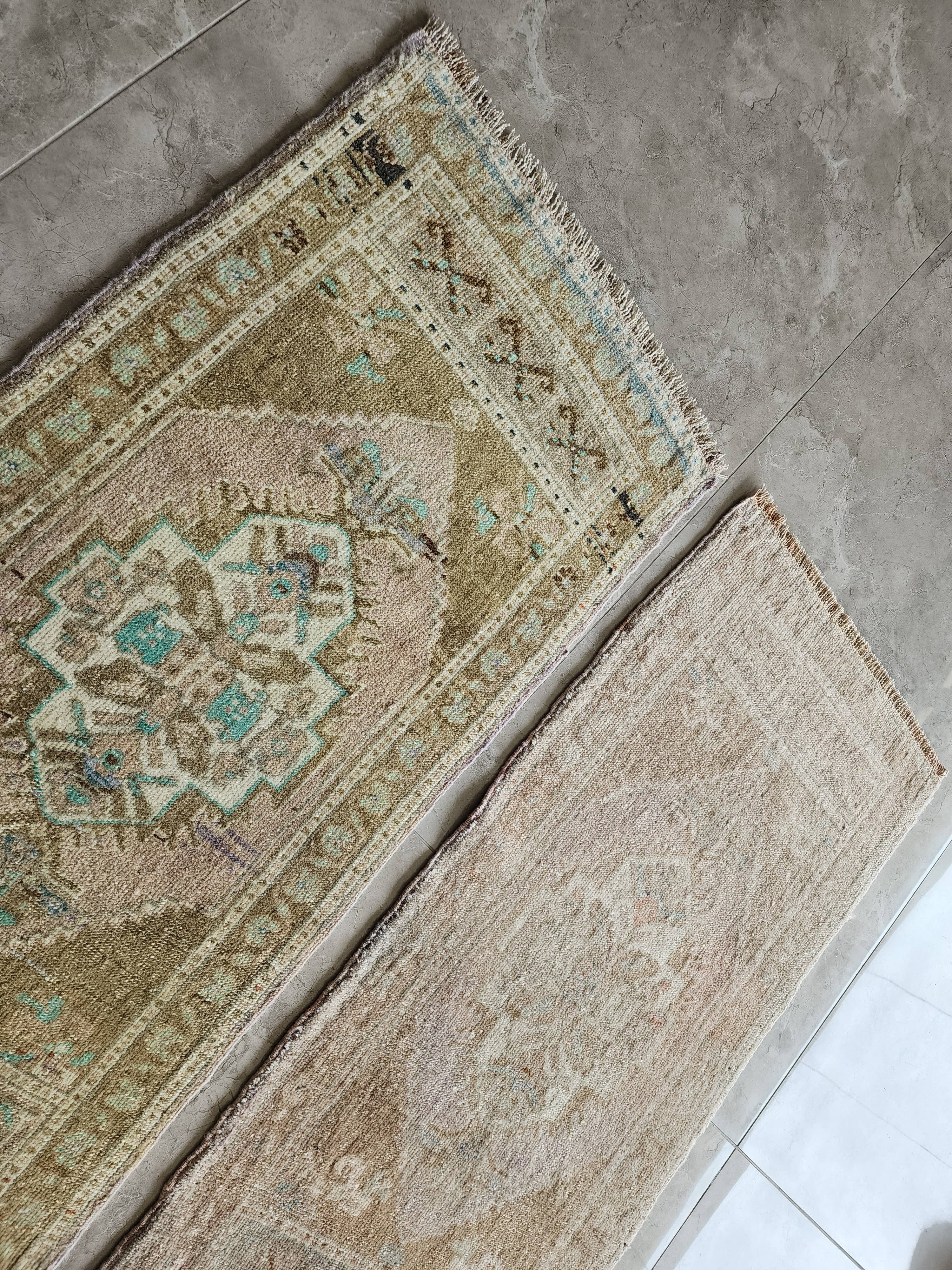 Vintage Turkish Yastik Rugs Set of 2 | 20'' x 39''