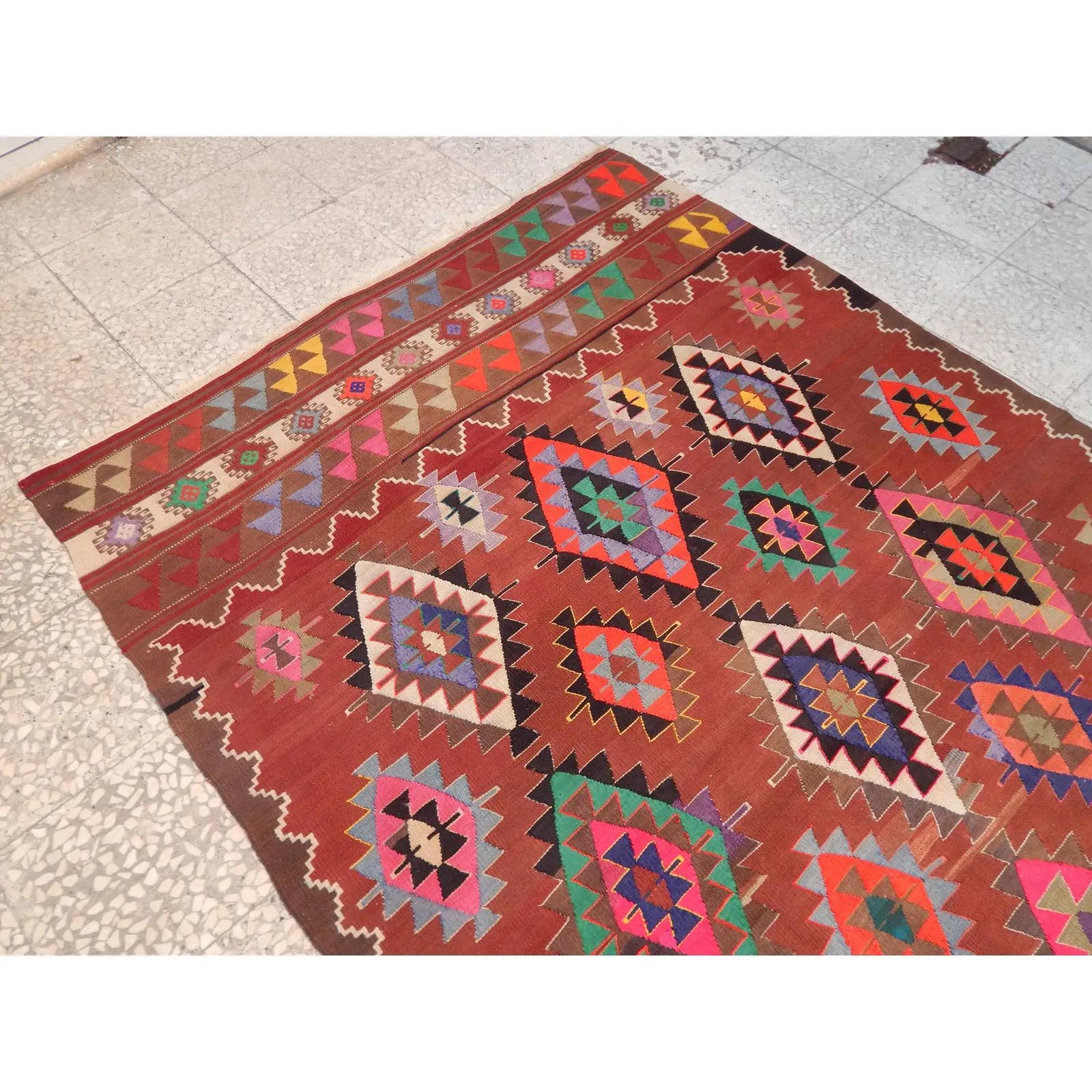 Vintage Turkish Kilim Rug 5' x 7'7''