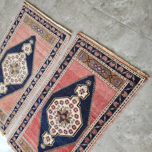 Vintage Oushak Yastik Rugs Set of 2 | 22'' x 41''