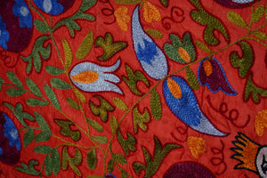 Peacock Silk Suzani Wall Hanging & Bedspread | 3'4'' x 6'1''