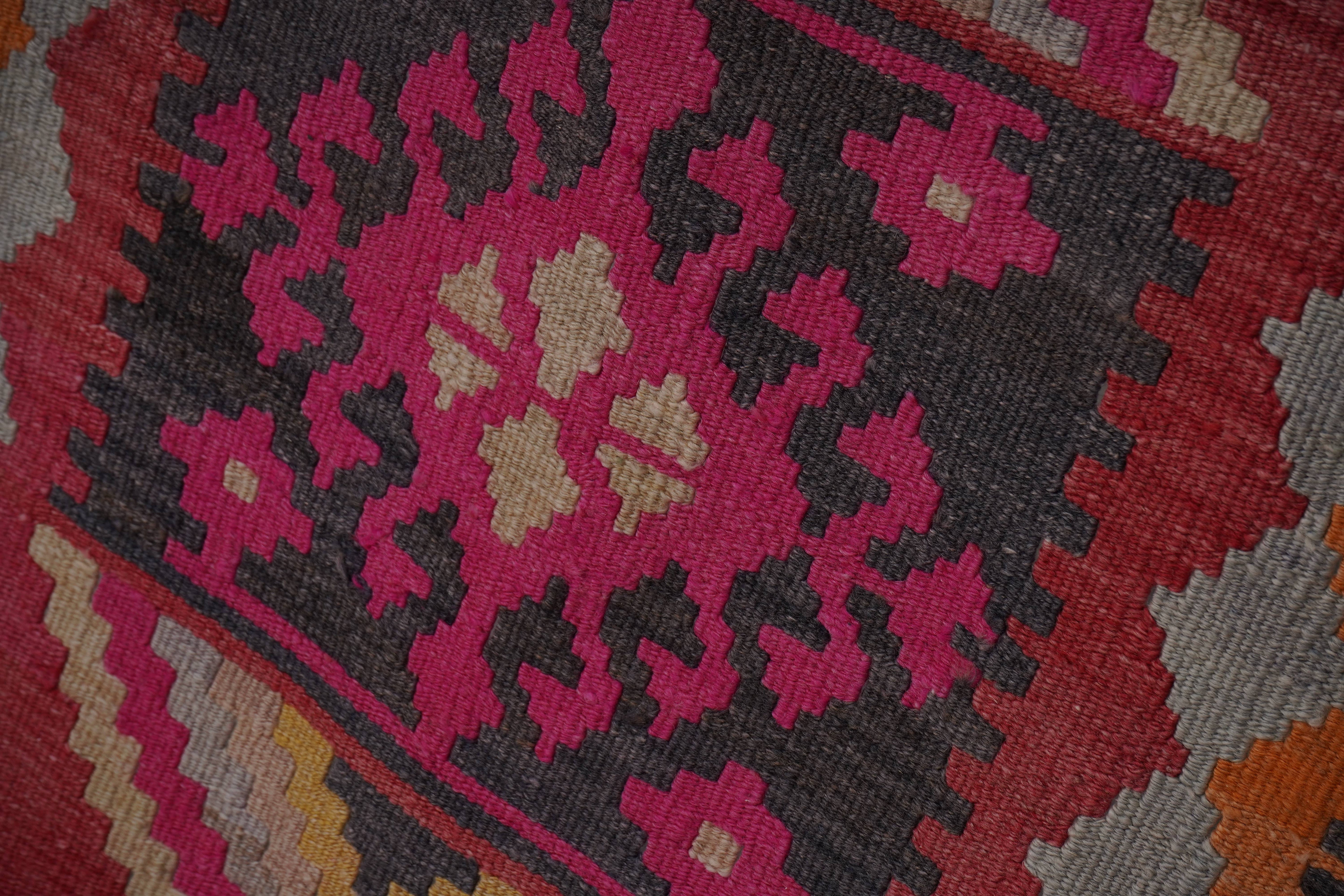 Vintage Turkish Kilim Runner 2'8'' x 16'7''