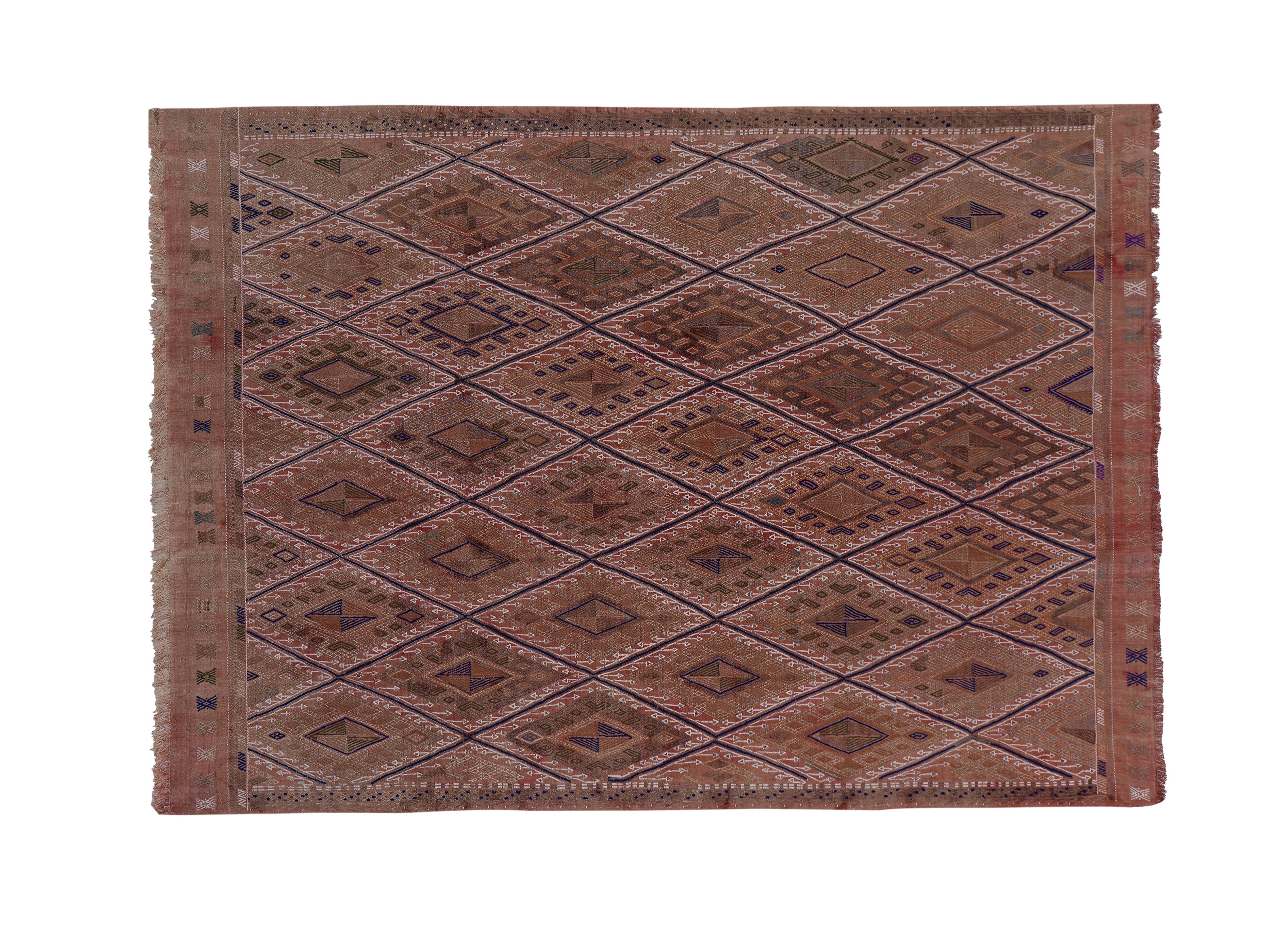Vintage Turkish Kilim Rug 5'5'' x 7'8''