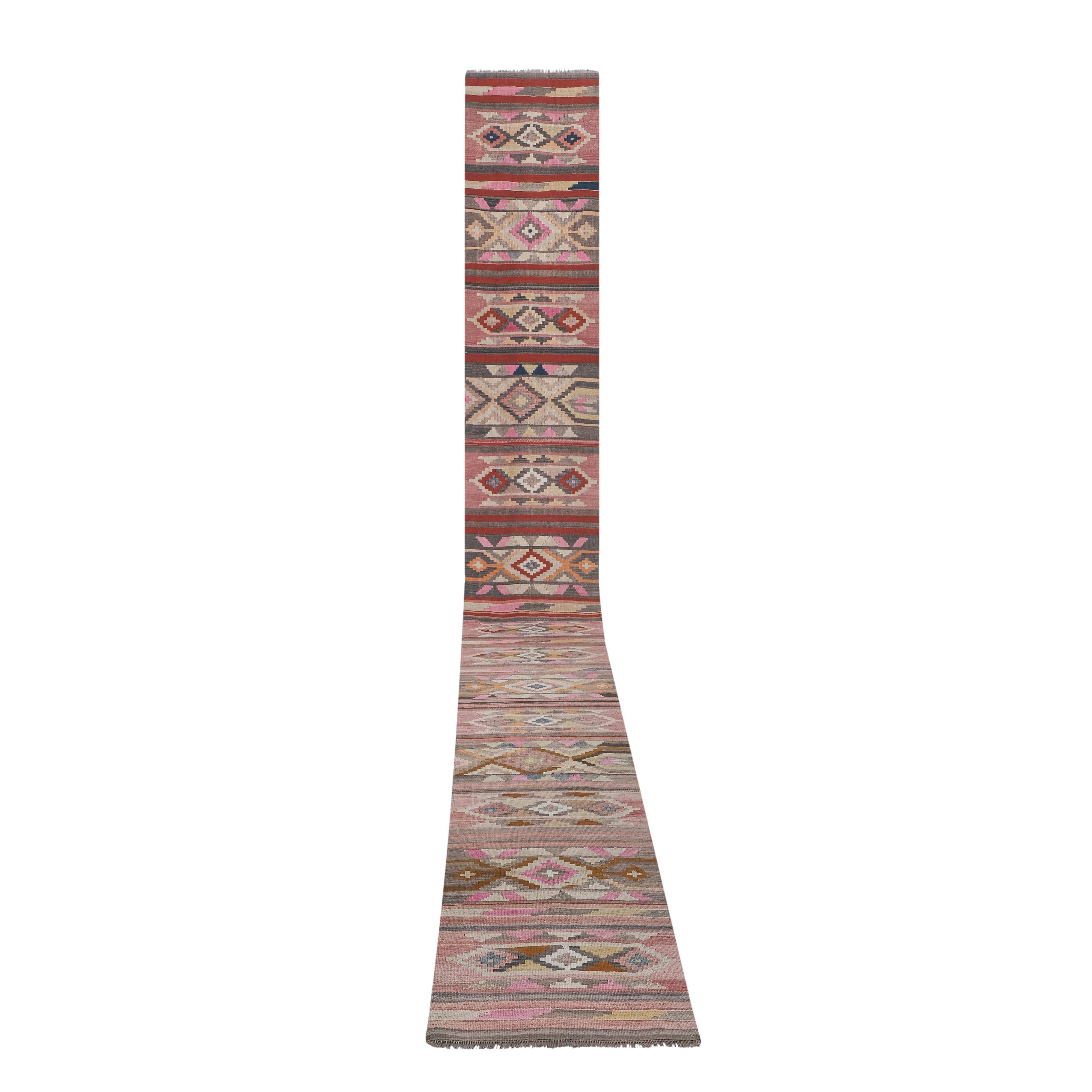 Vintage Turkish Anatolian Kilim Runner 2'6'' x 21'11''