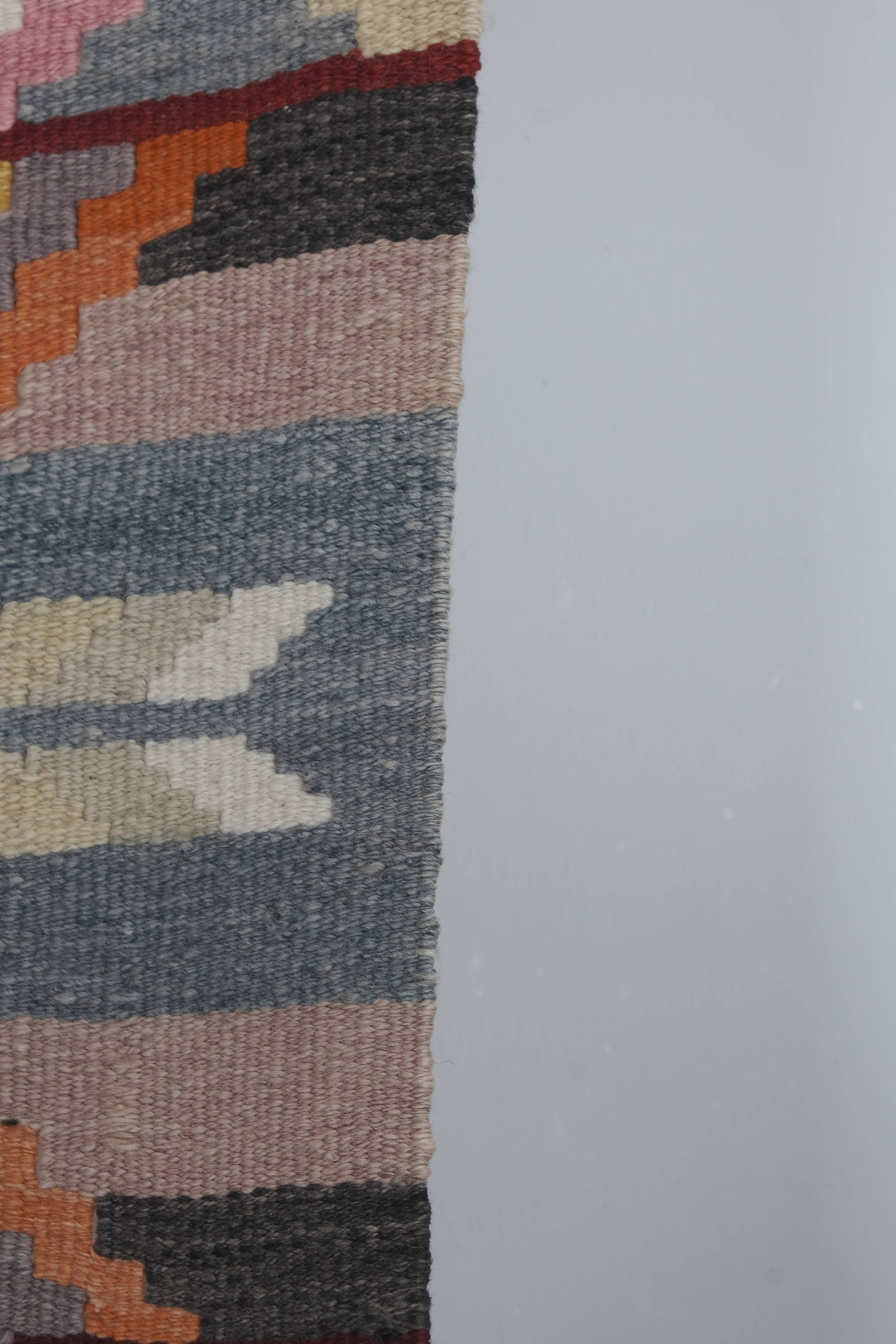 Vintage Turkish Kilim Runner 2'7'' x 13'11''