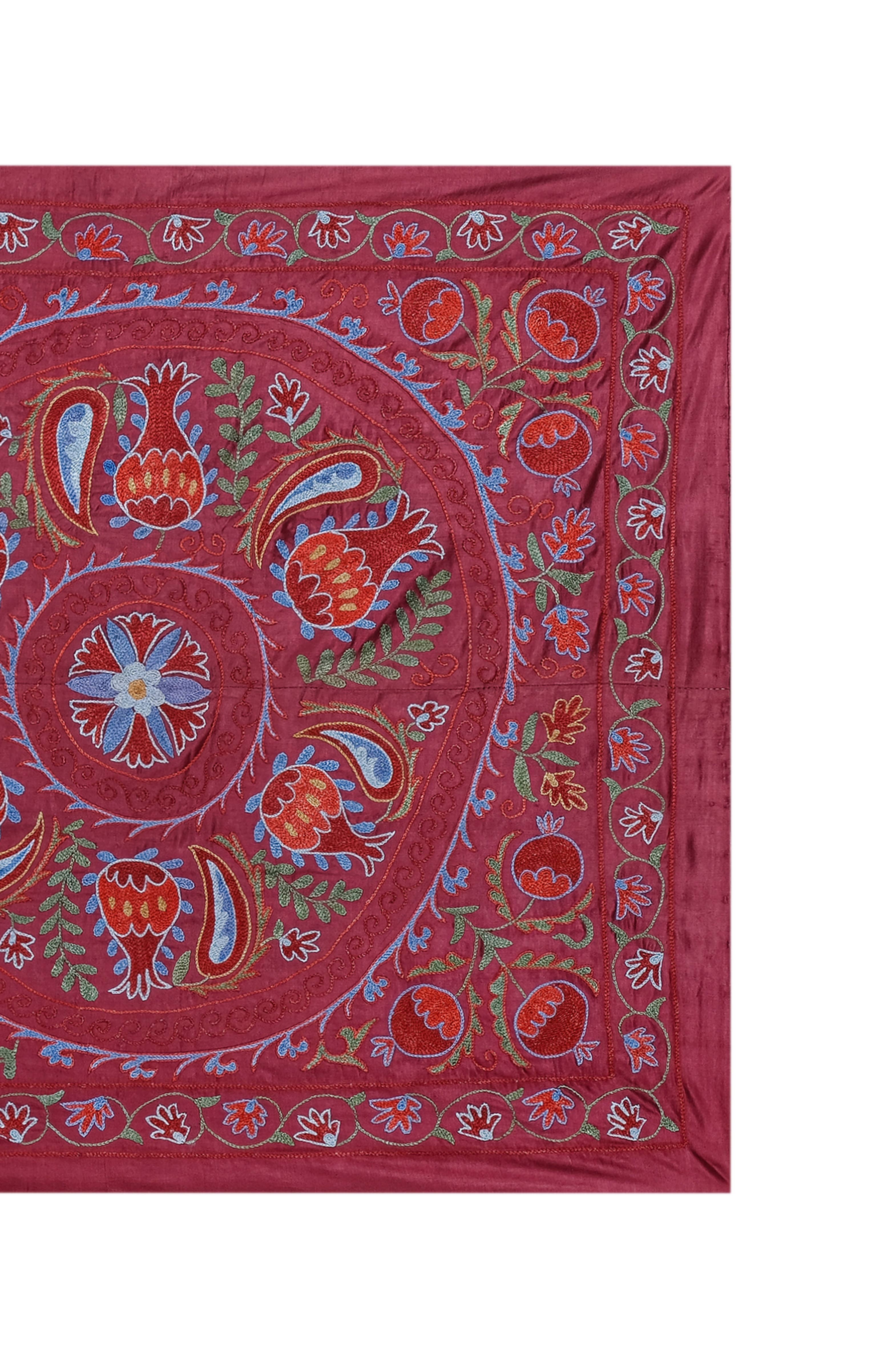 Silk Suzani Wall Hanging & Bedspread | 3'1'' x 6'2''